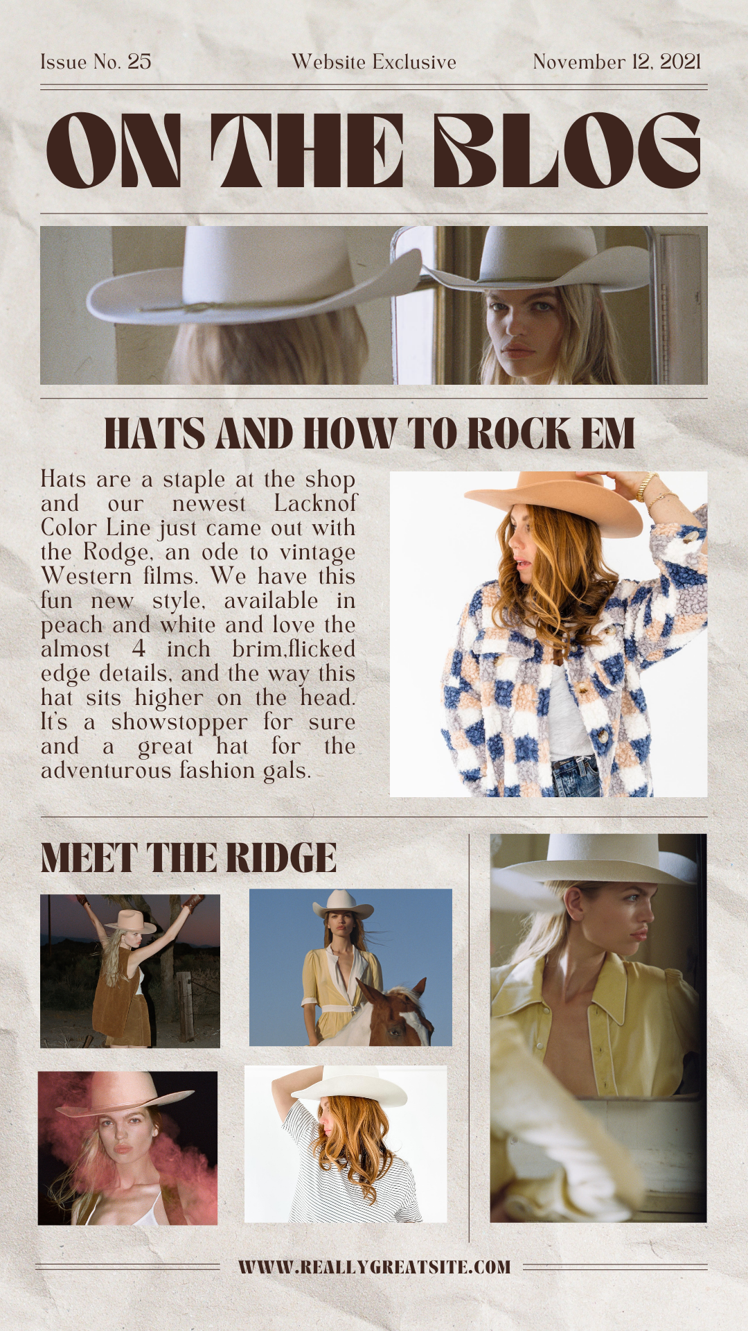 Meet The Ridge, Our Newest Lack of Color Hat Inspired By The Vintage West + Check Out Our Hat Guide For Finding The Perfect Lid