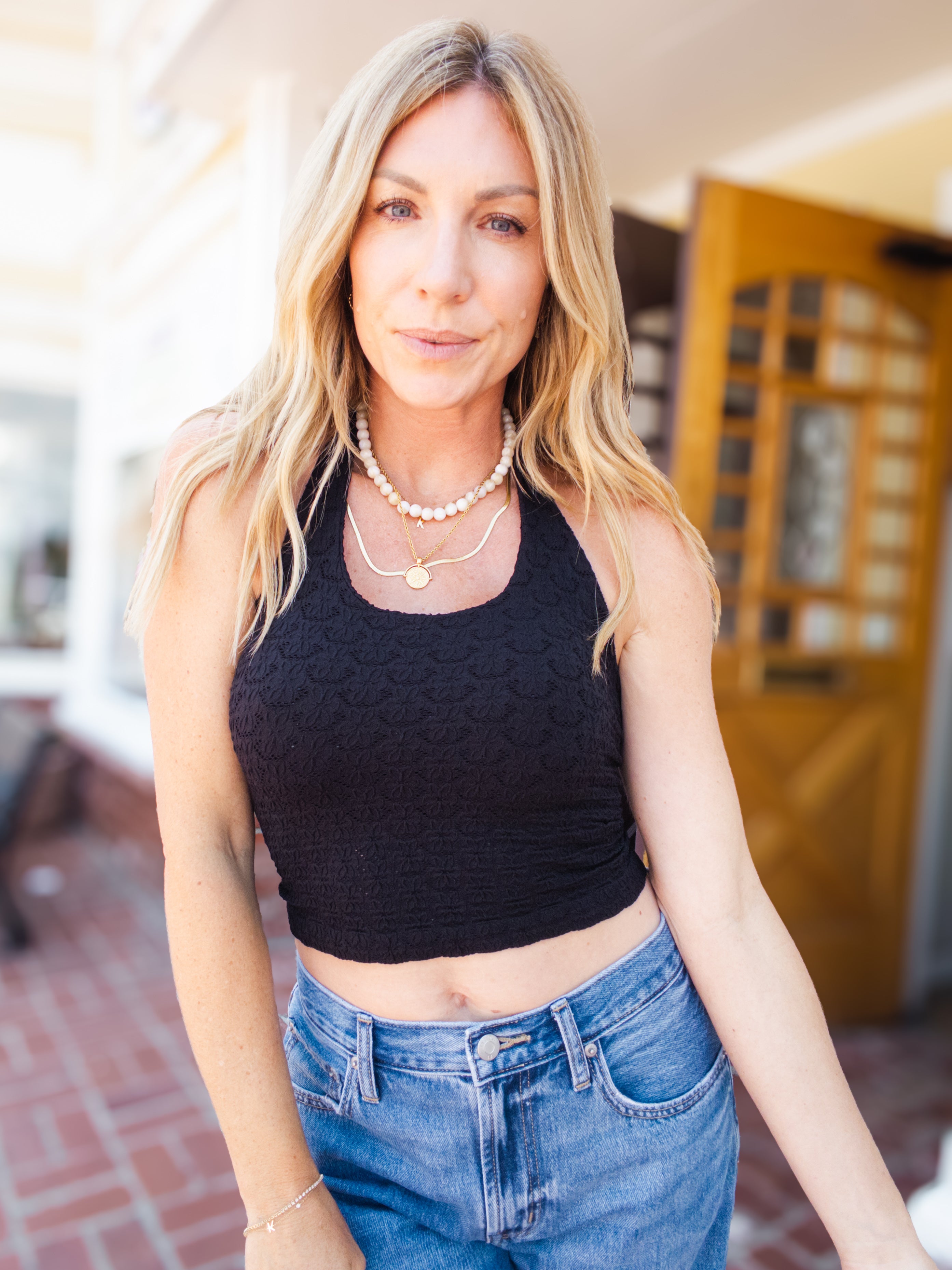 Crop Floral Halter