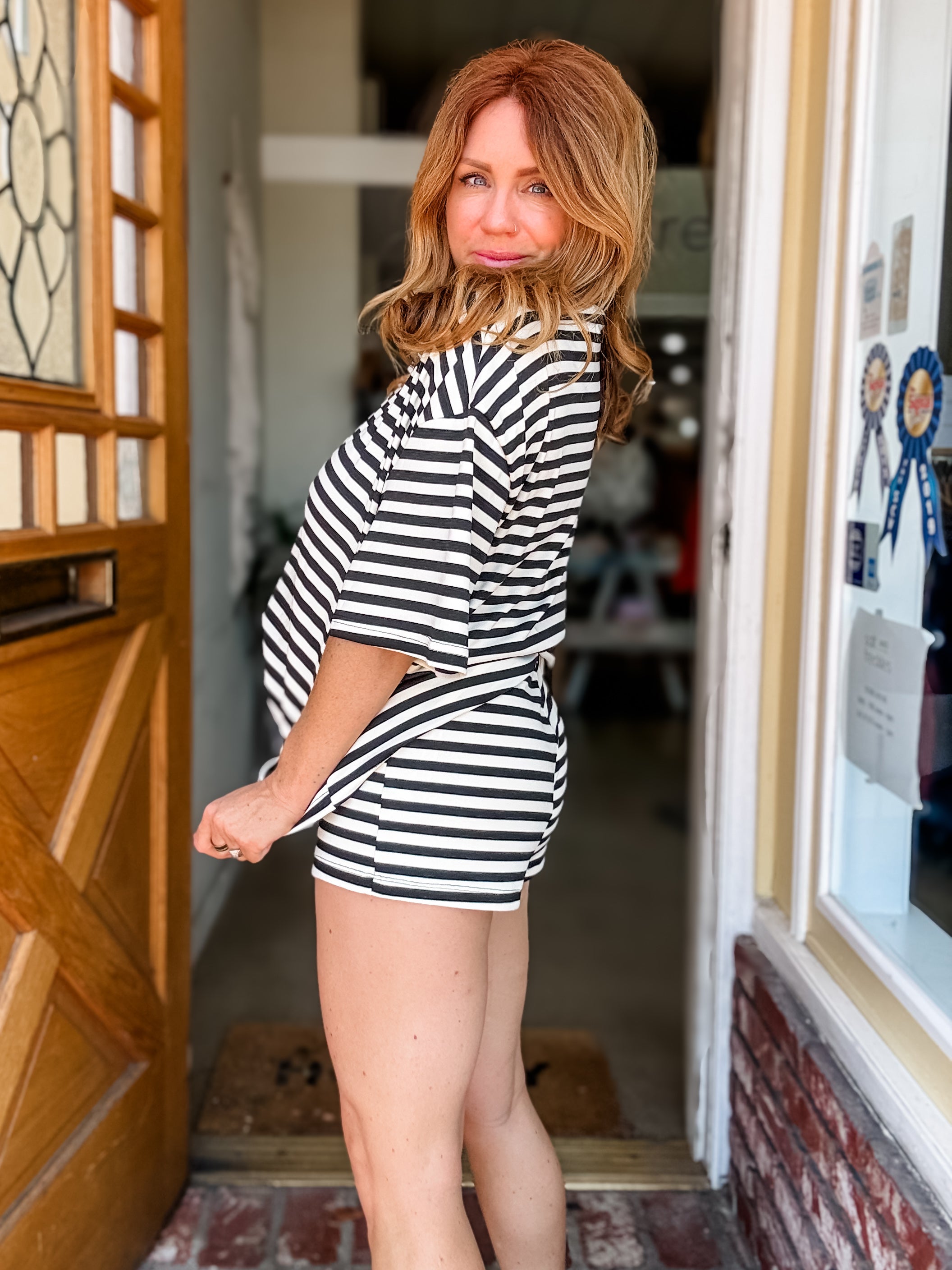 Laid Back Weekend Striped Set