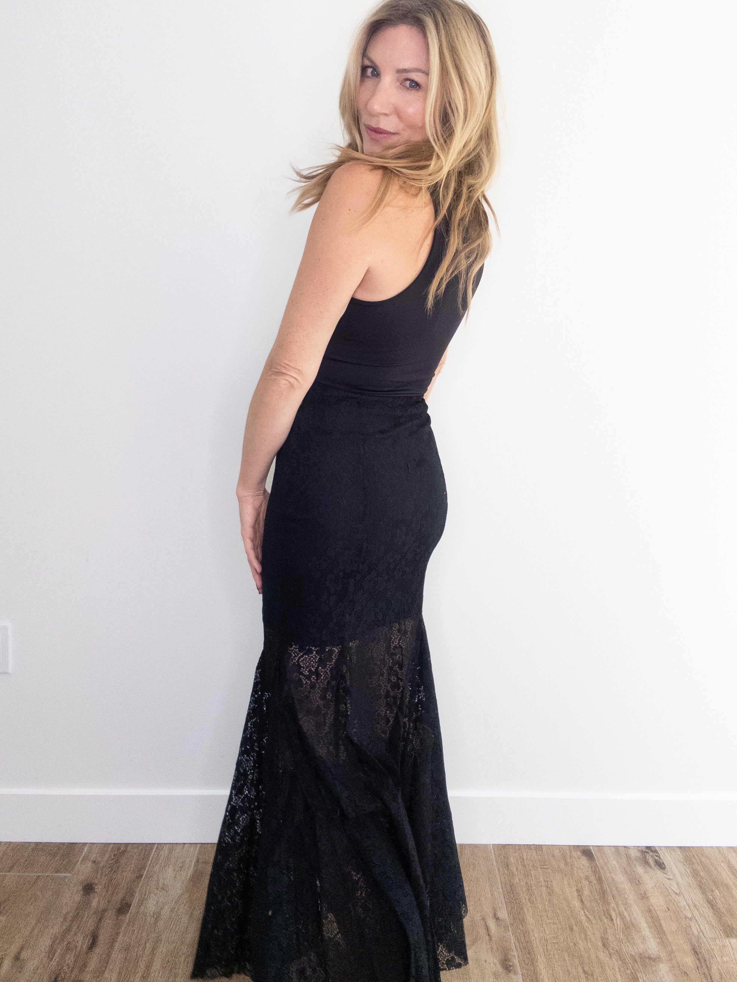 Noir Lace Maxi Skirt