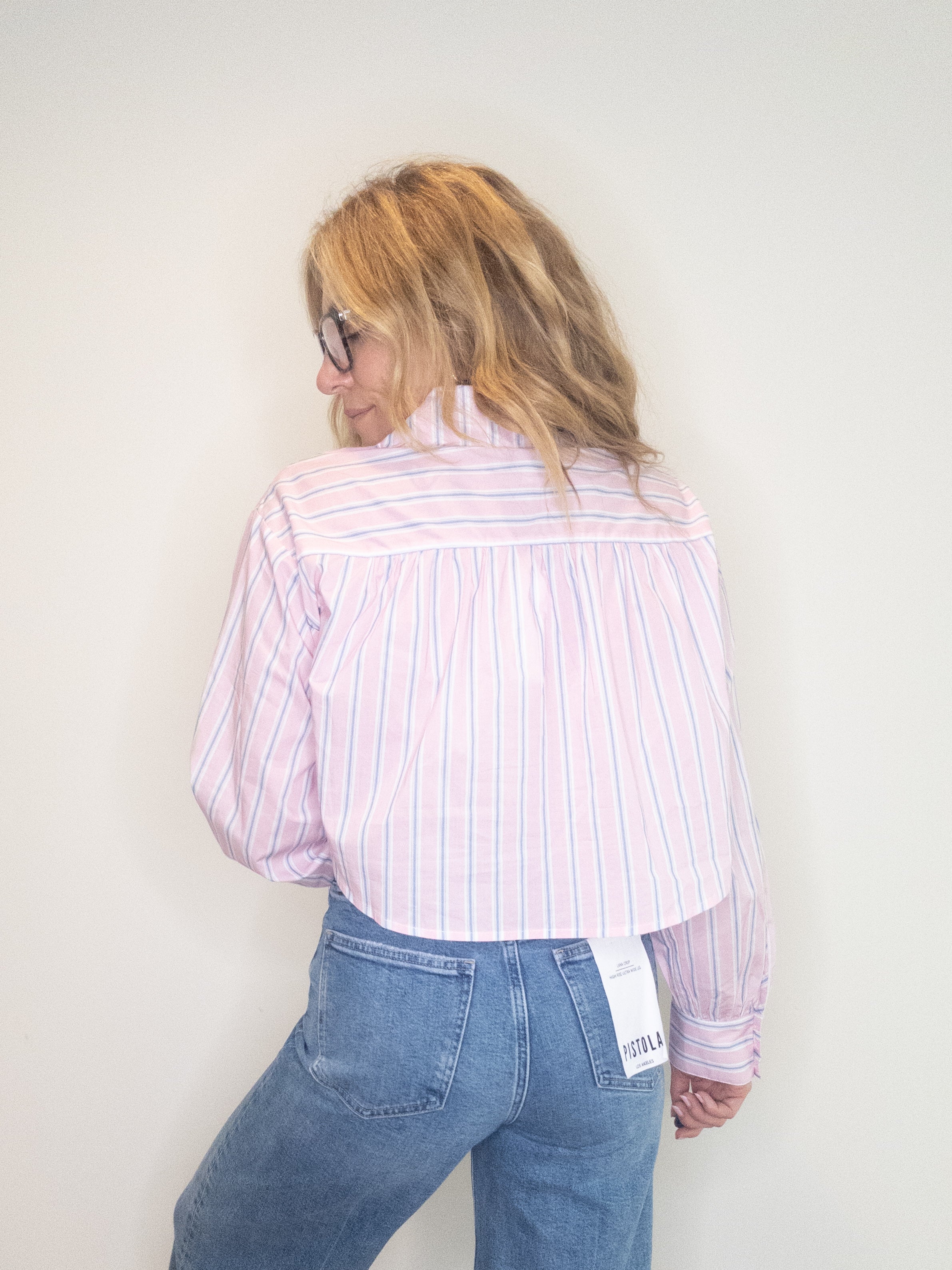 Pretty In Pink Cropped Button Down