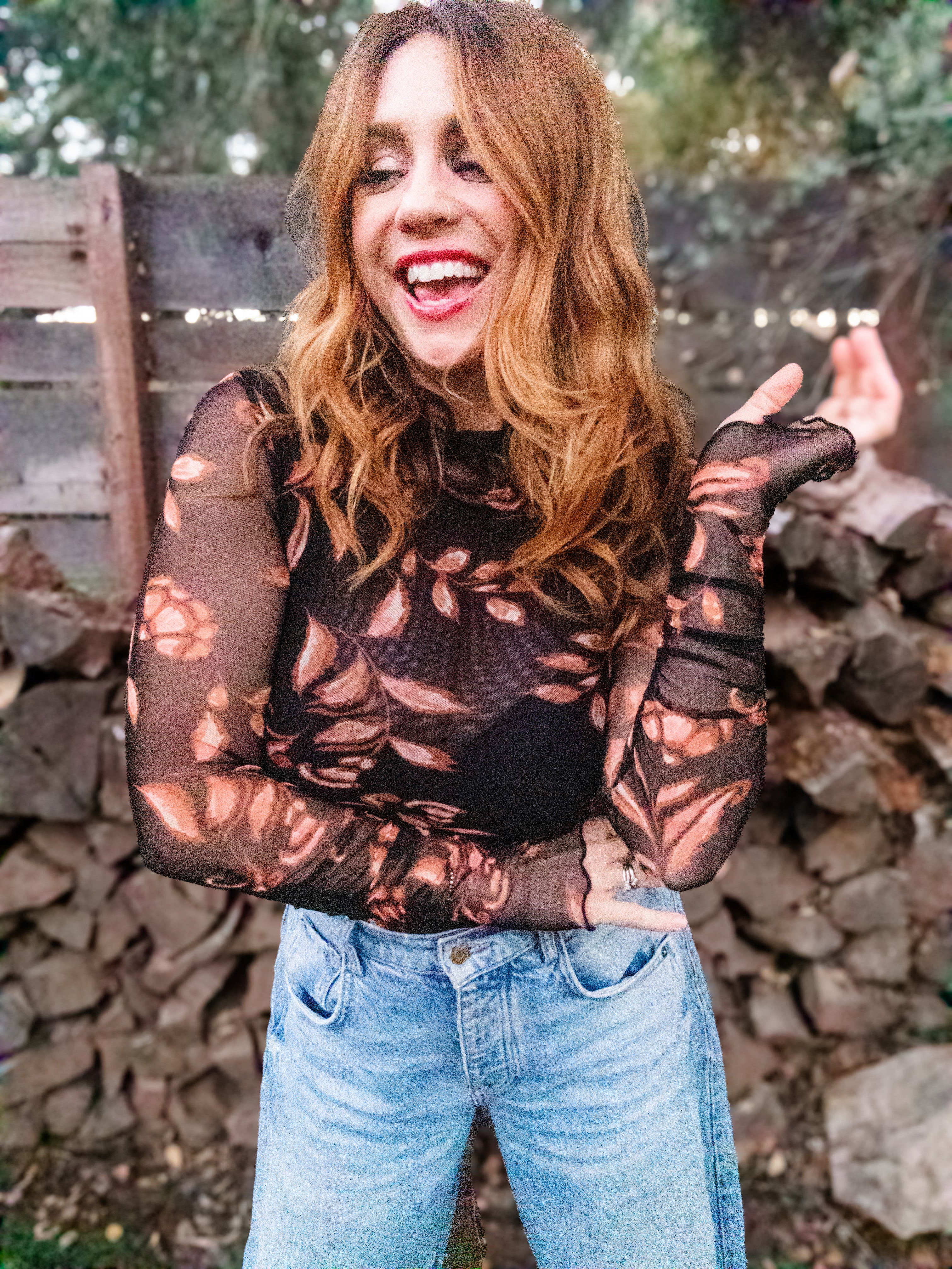 Fallen Leaf Mesh Bodysuit