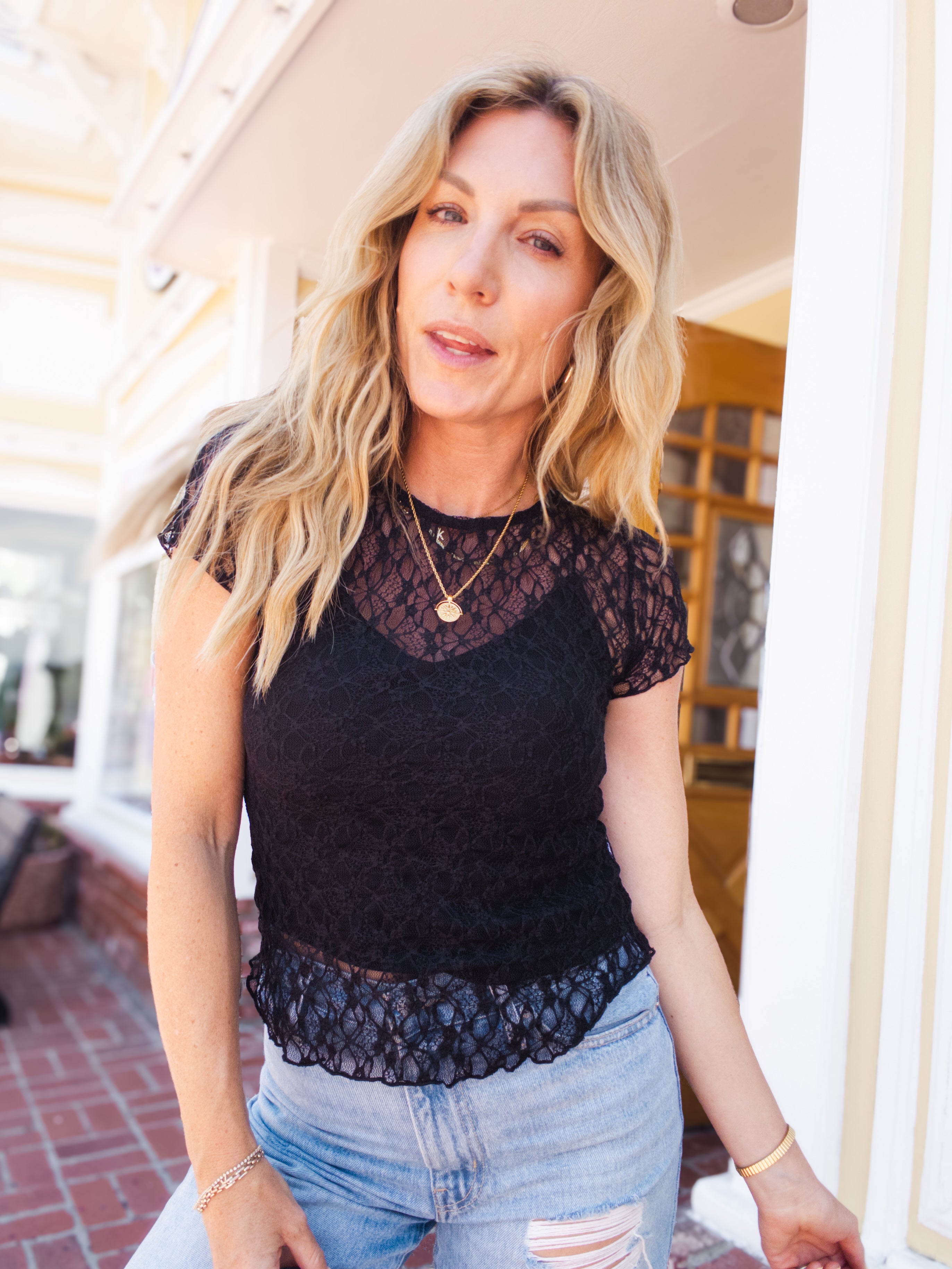 Project Social T Avila Lace Baby Tee
