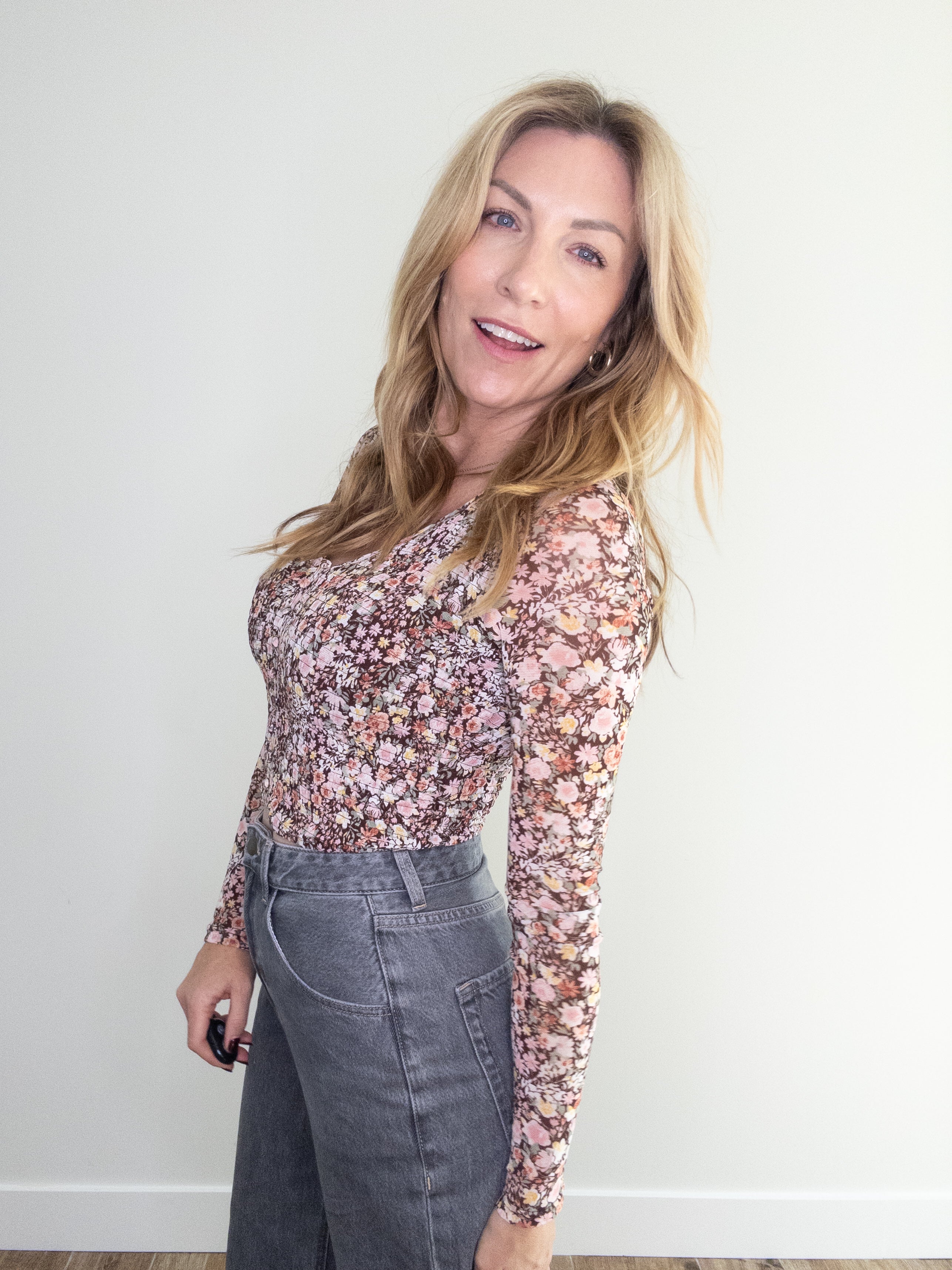 Autumn Bloom Smocked Top