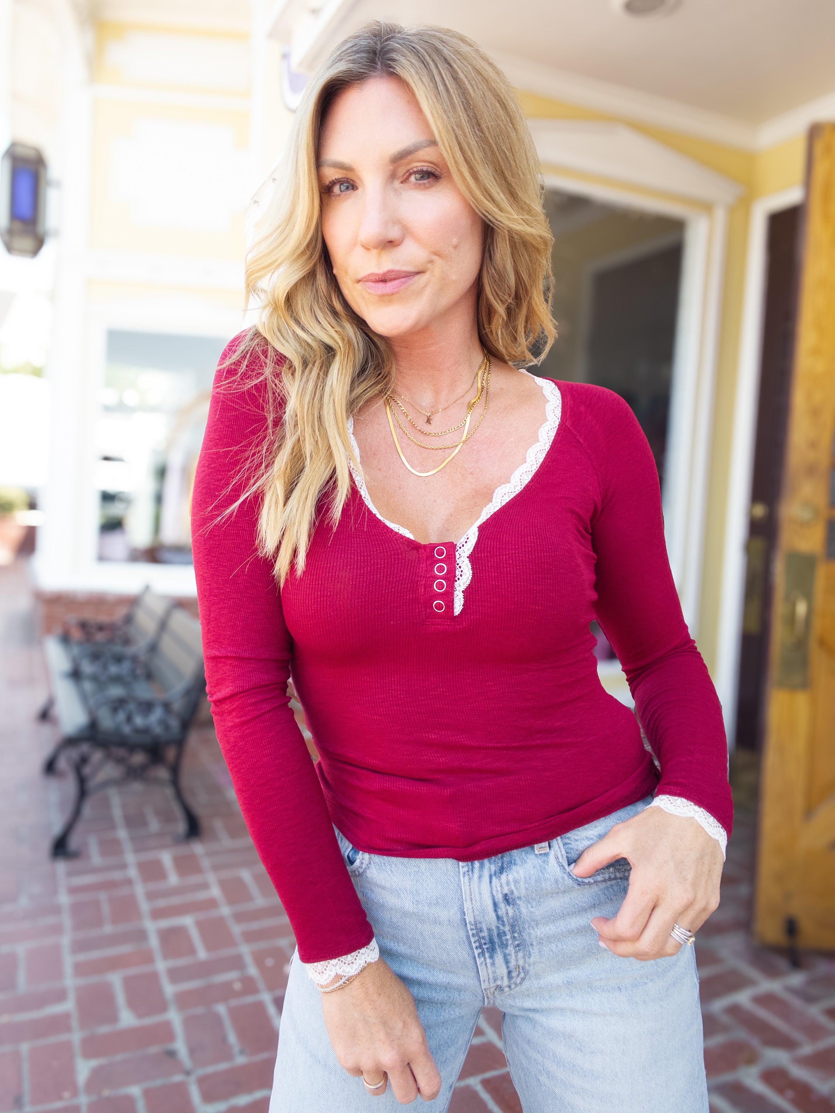 Pretty In Lace Henley