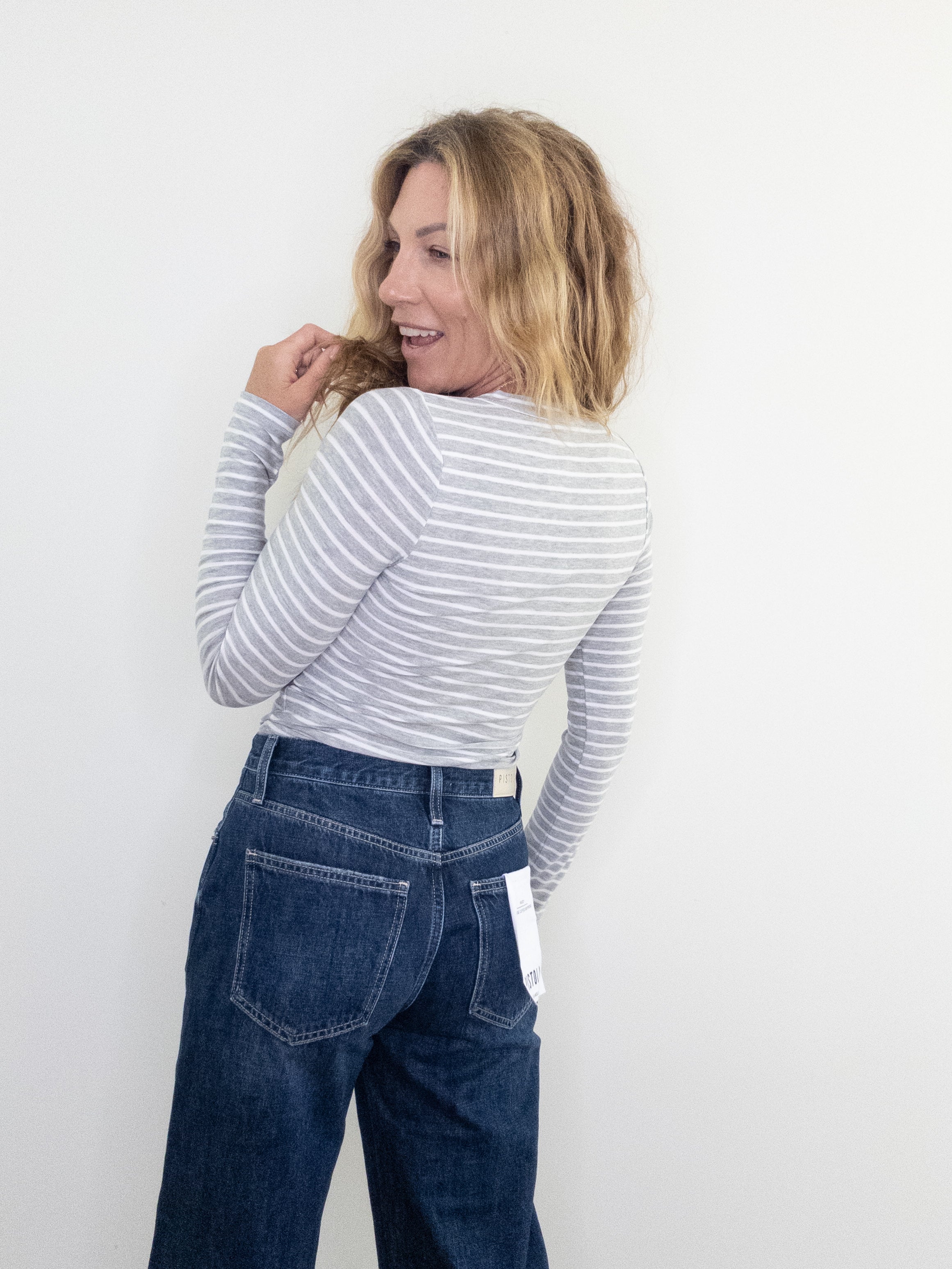 Project Social T Over And Out Striped Crew Neck Long Sleeve