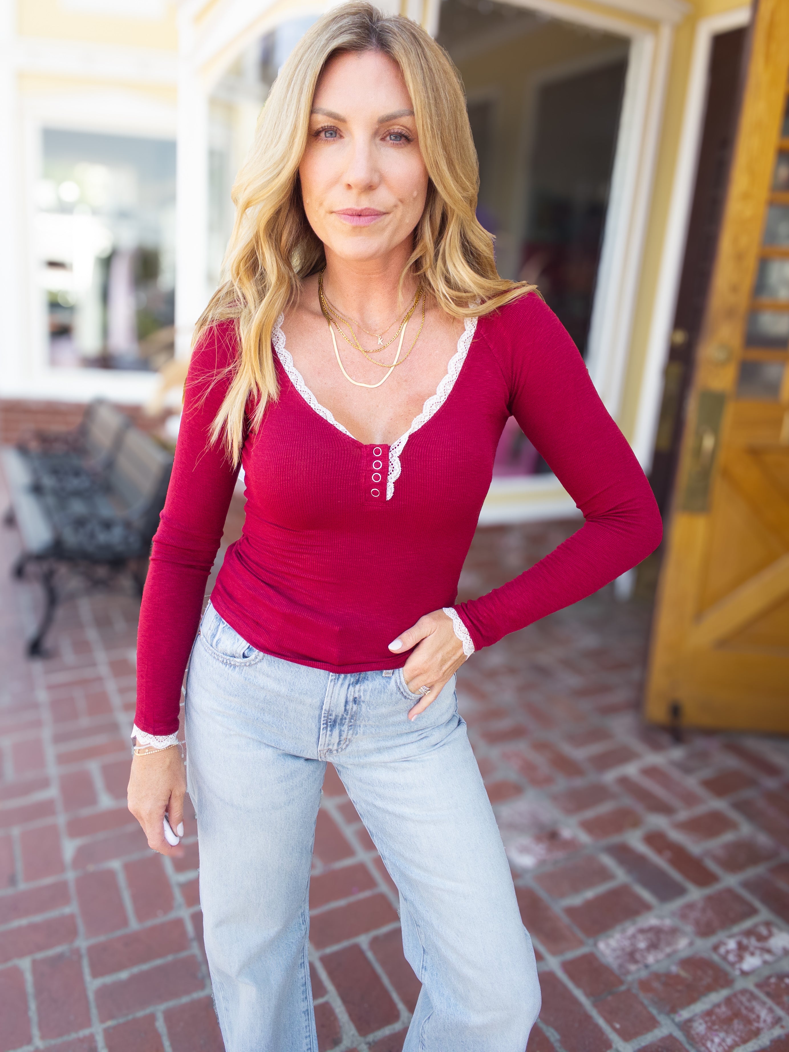 Pretty In Lace Henley