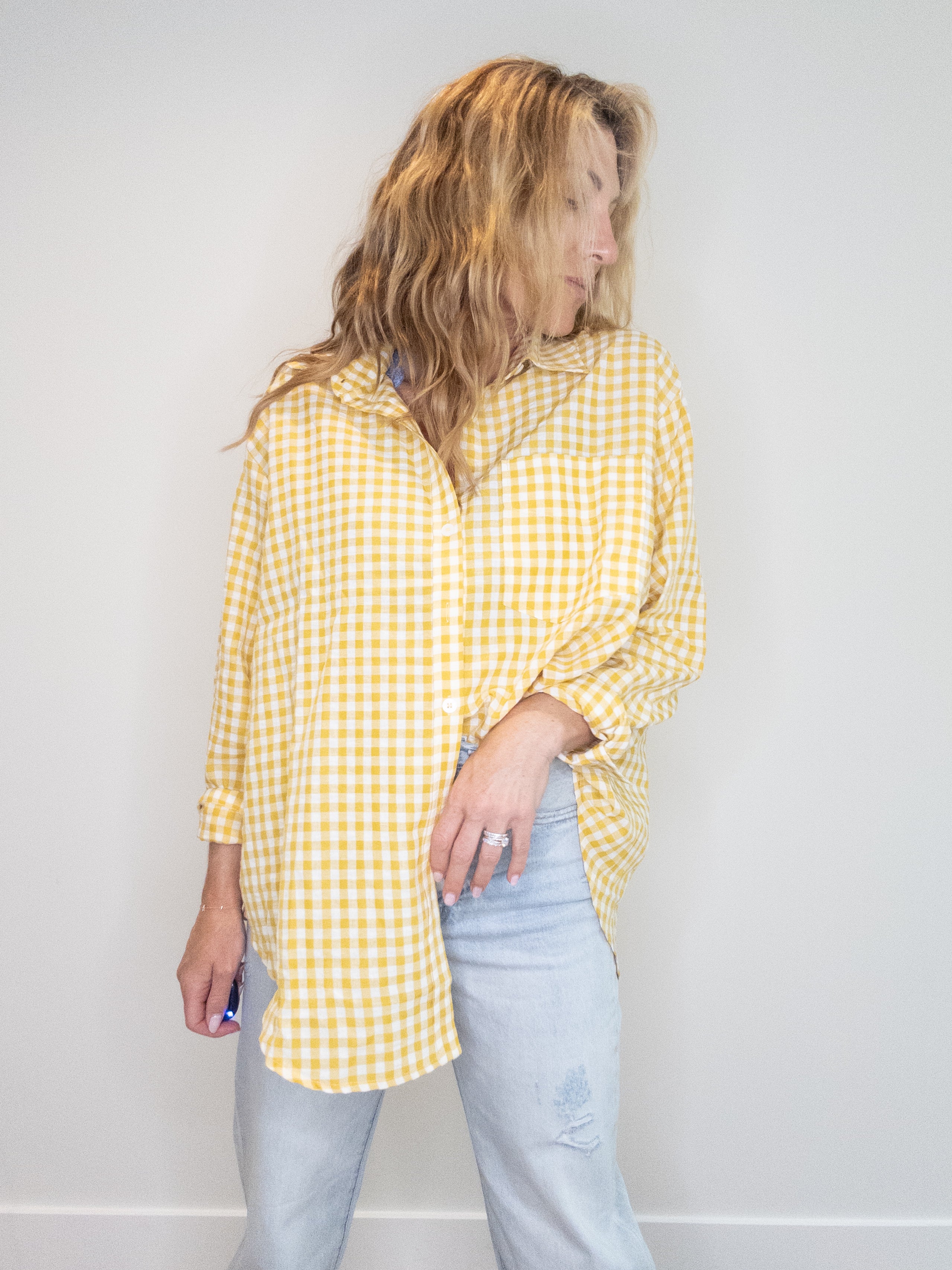 Fallen Leaf Gingham Long Sleeve