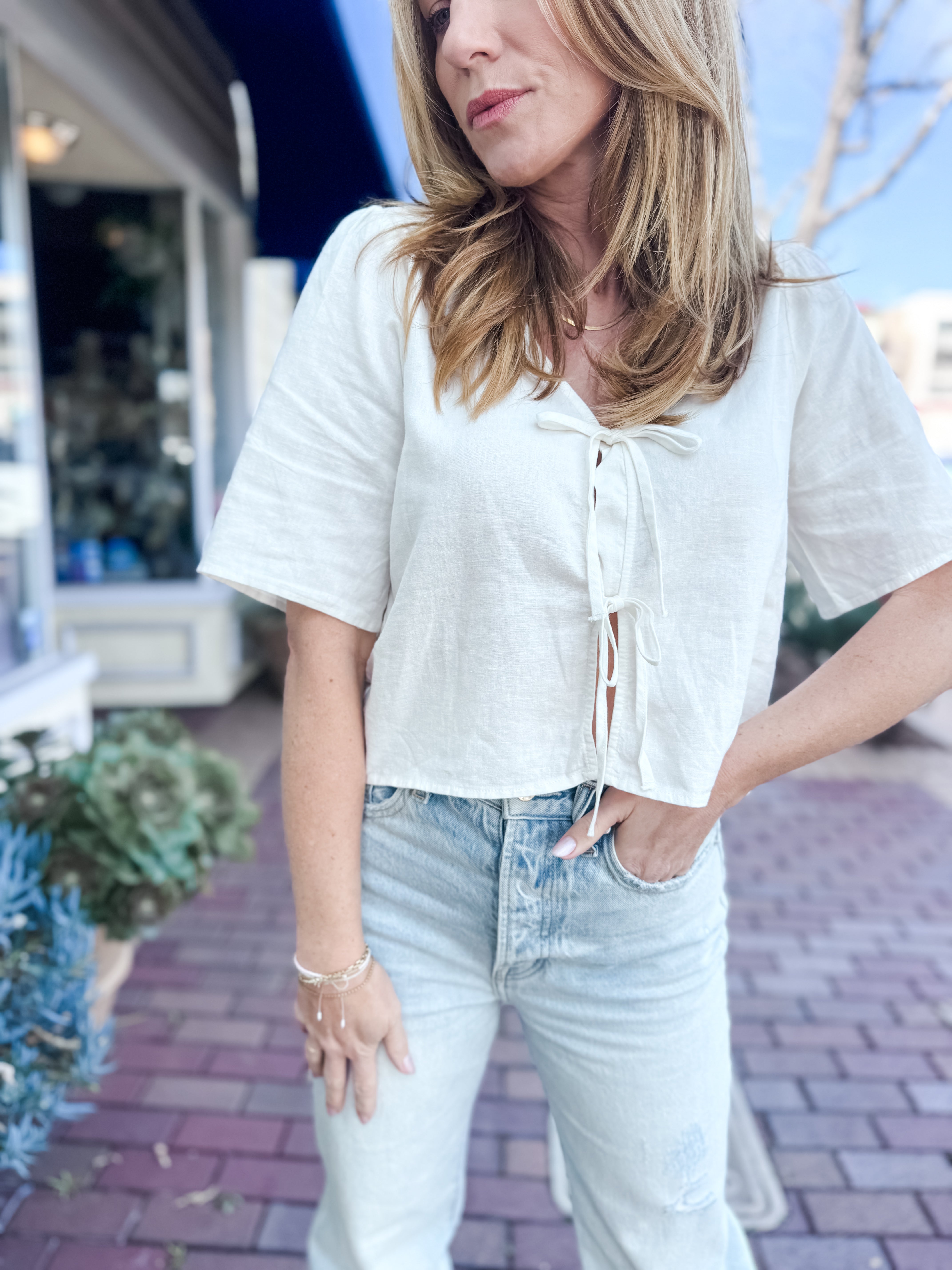 Z Supply La Belle Linen Top