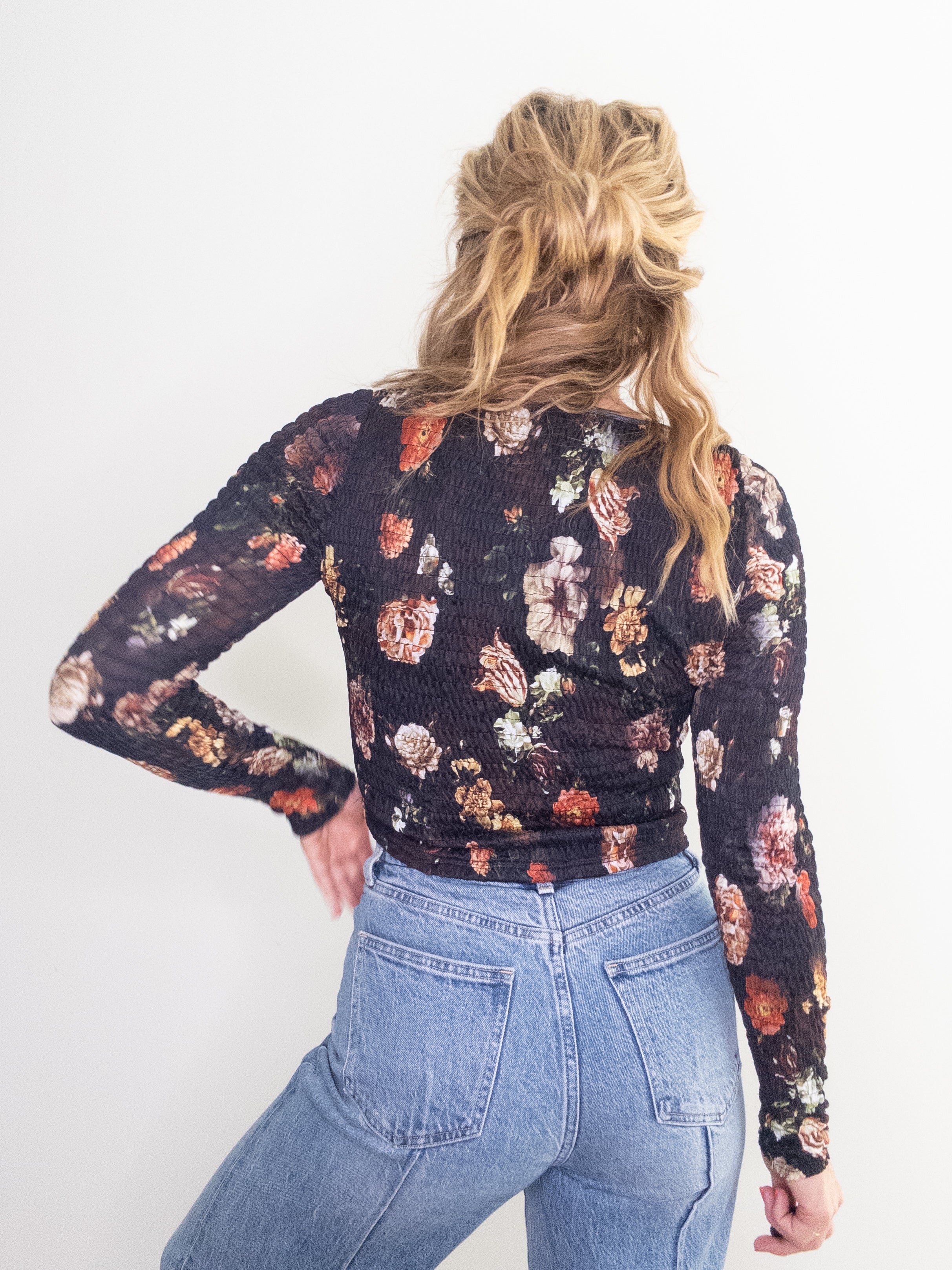 Deep Bouquet Long Sleeve Shirt