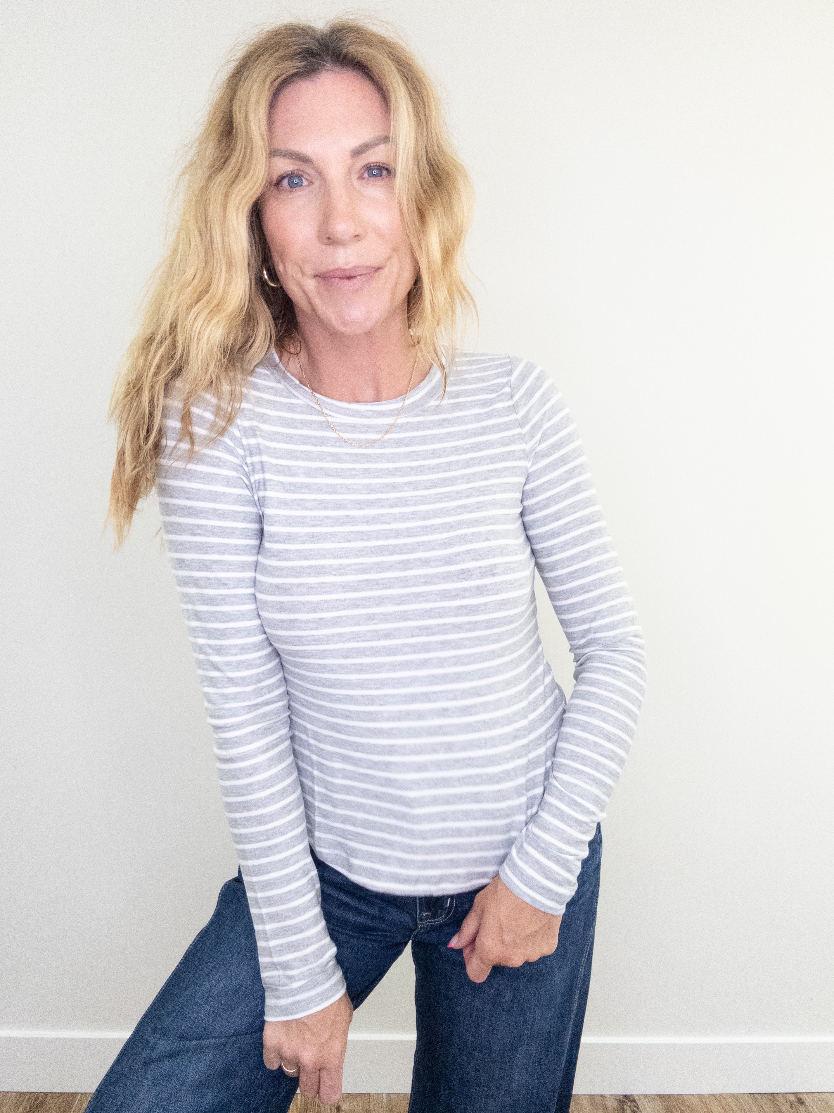 Project Social T Over And Out Striped Crew Neck Long Sleeve