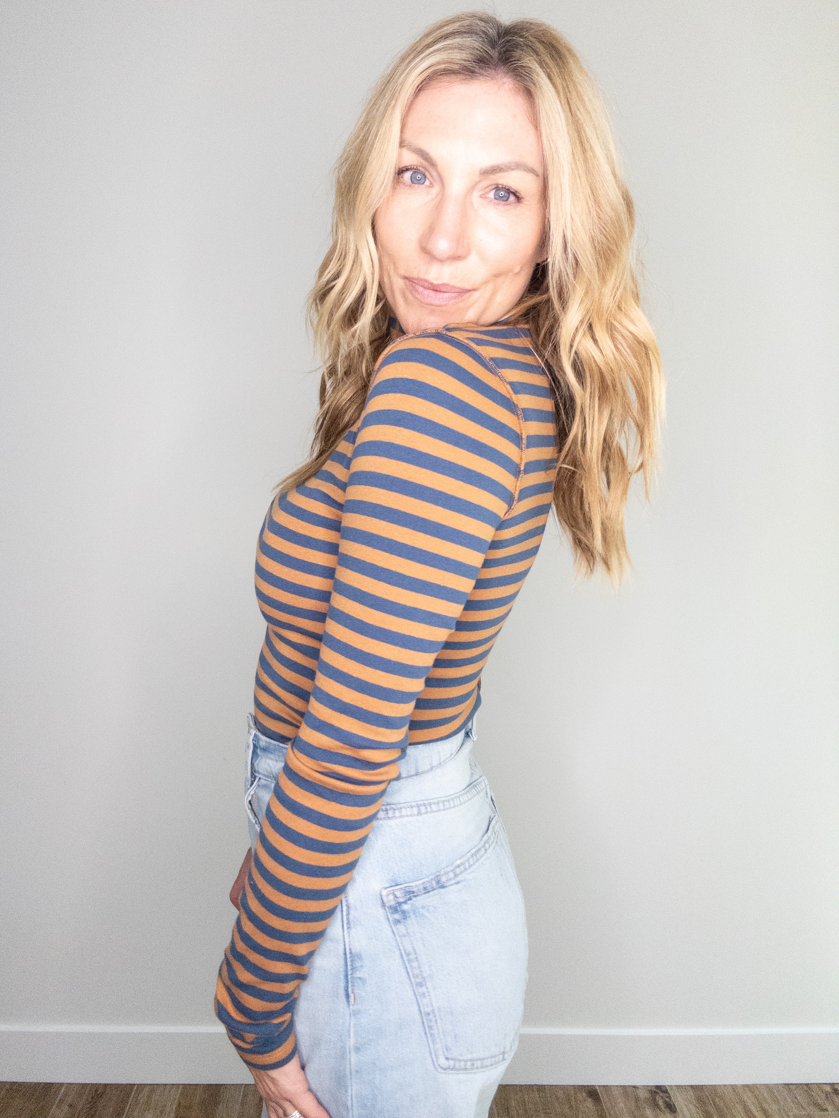 Parallel Lines Striped Turtleneck