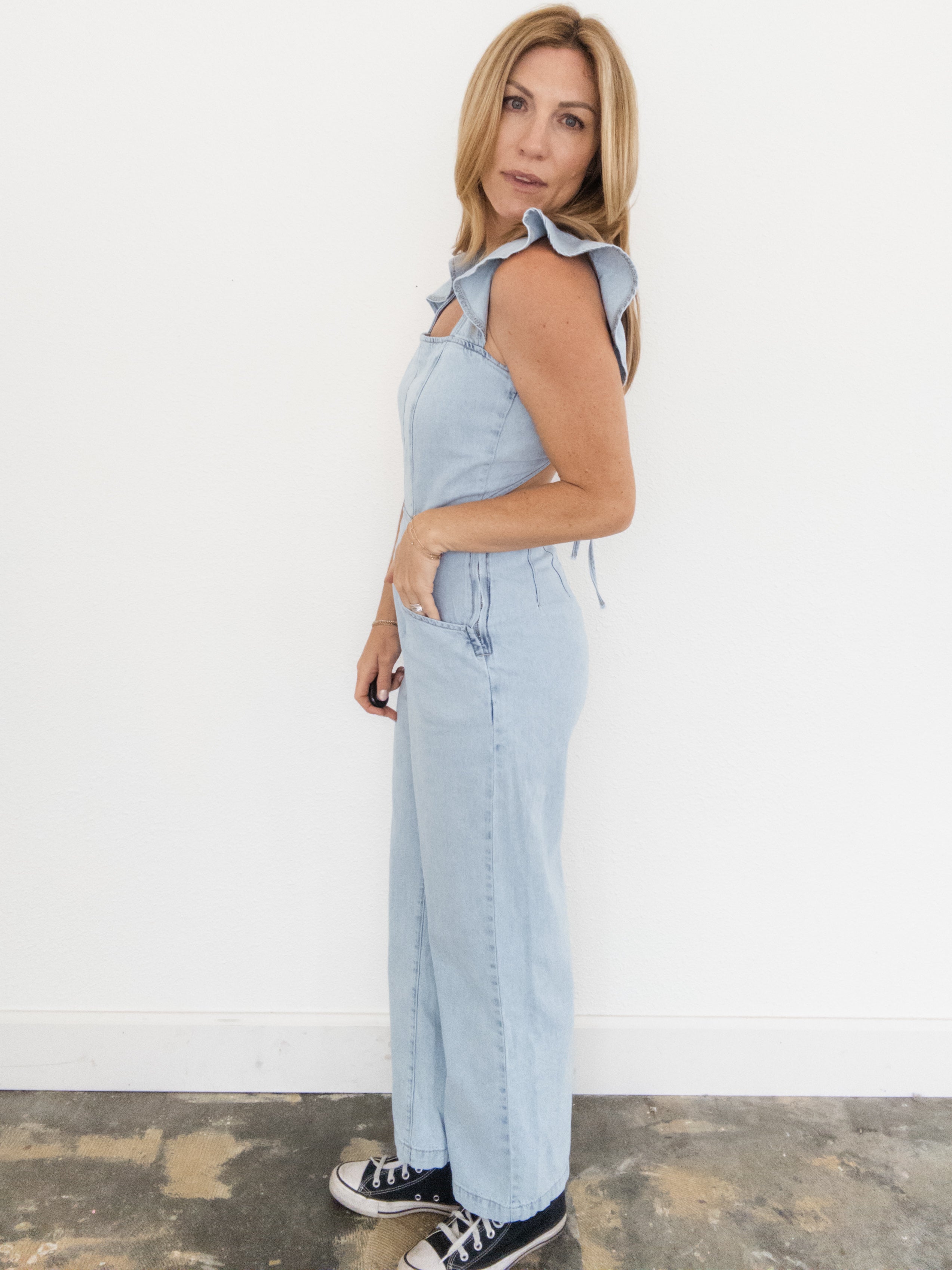 Groove With It Ruffle Jumpsuit