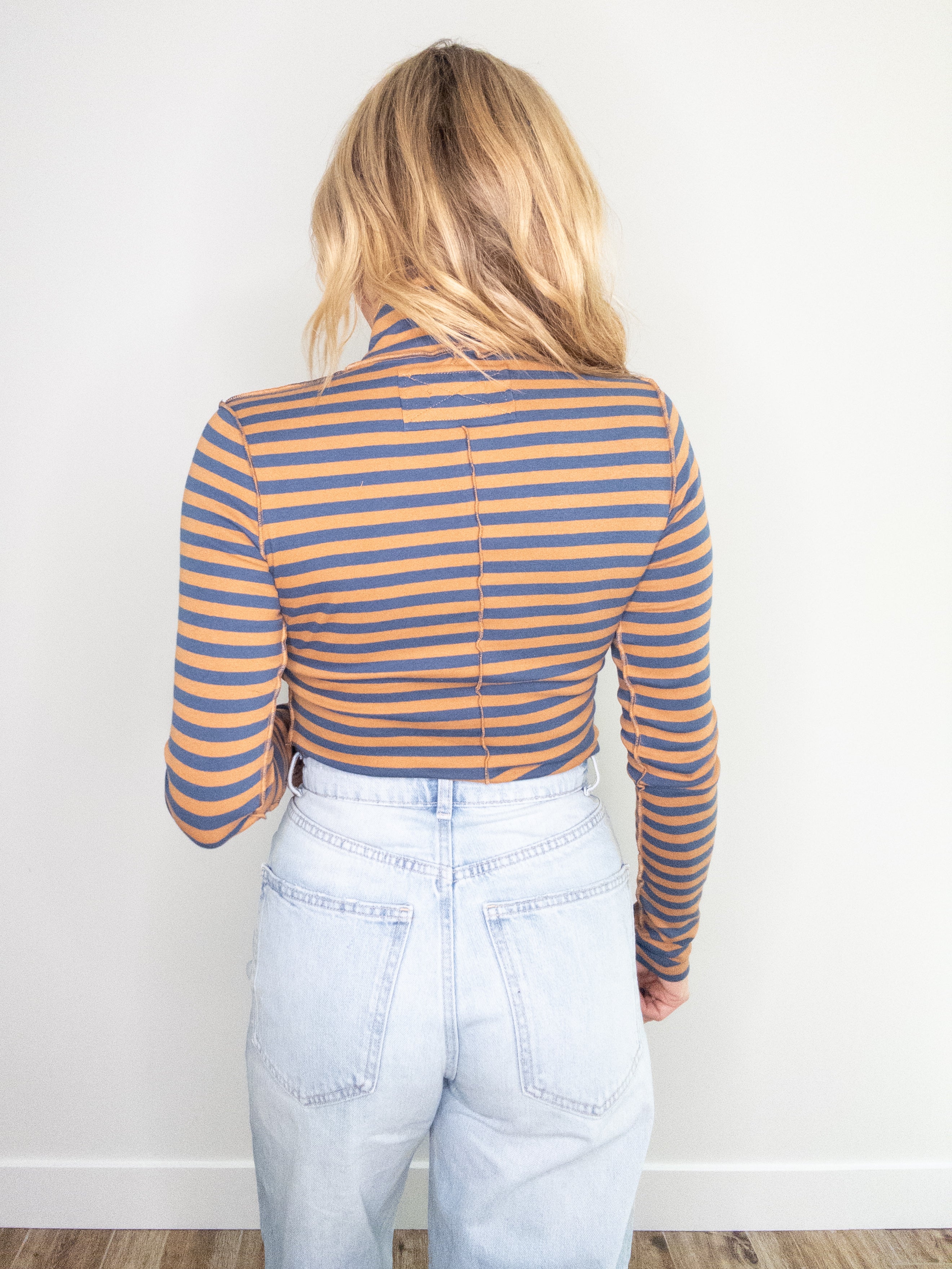 Parallel Lines Striped Turtleneck