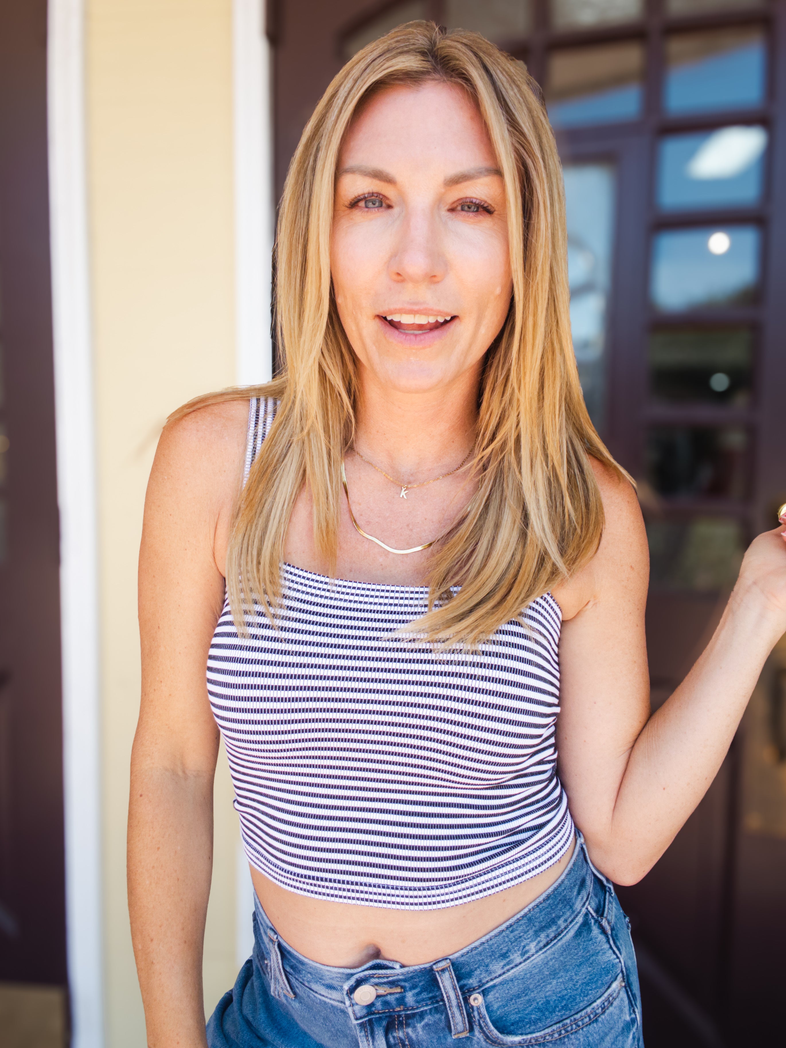 Modal Striped Square Top