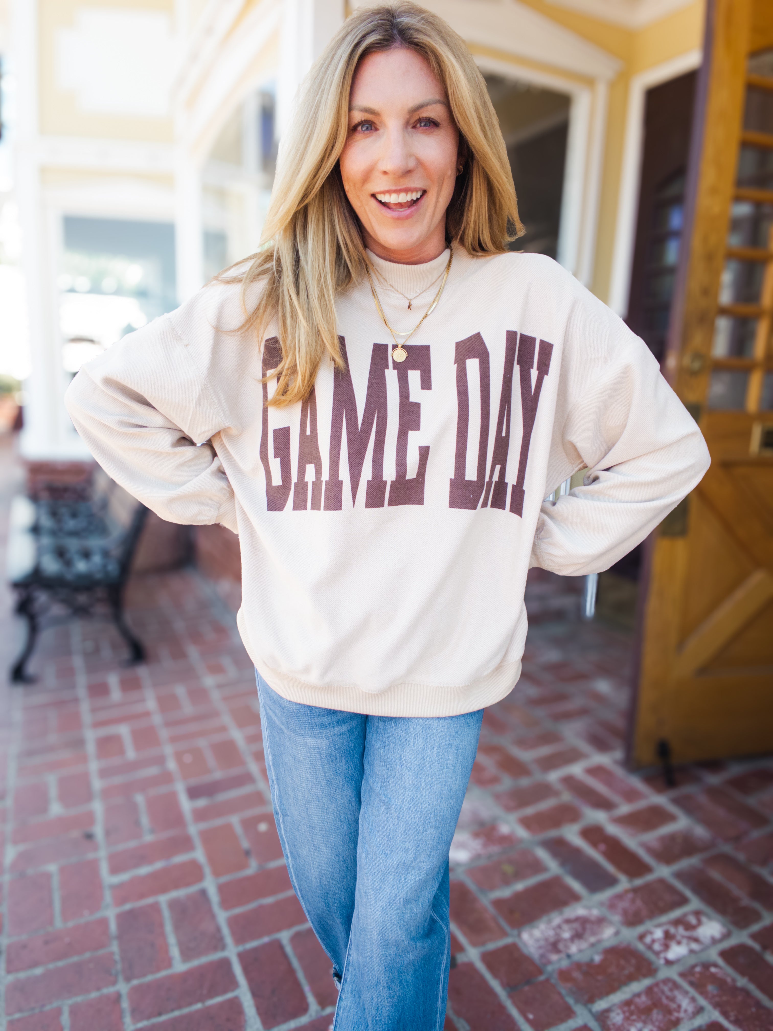 Game Day Reversible Mock Neck Sweatshirt