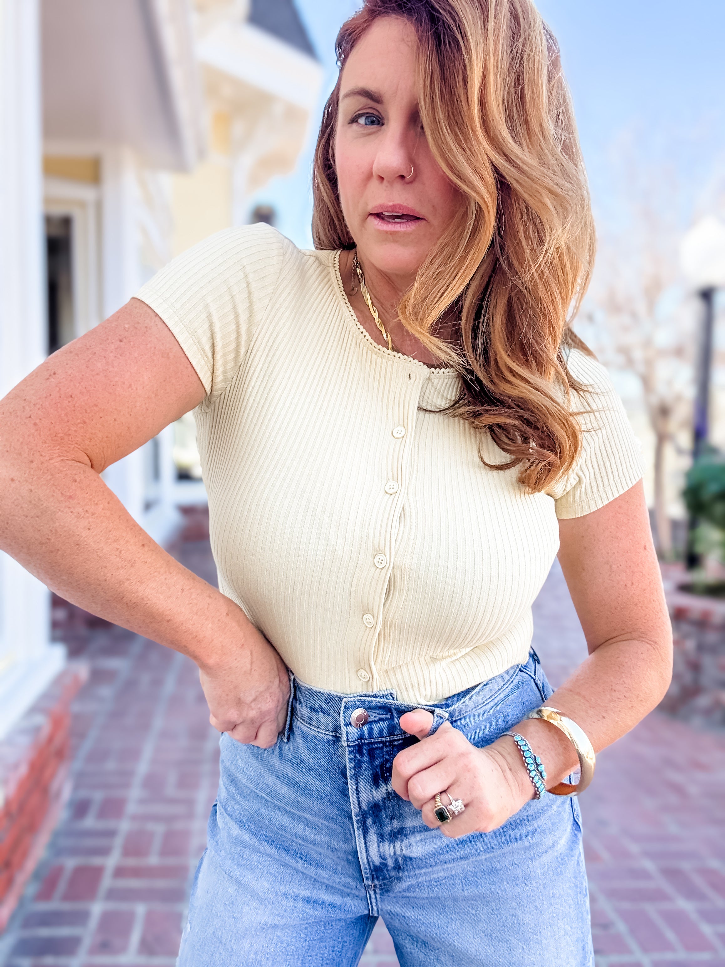 Sammie Button Front Top