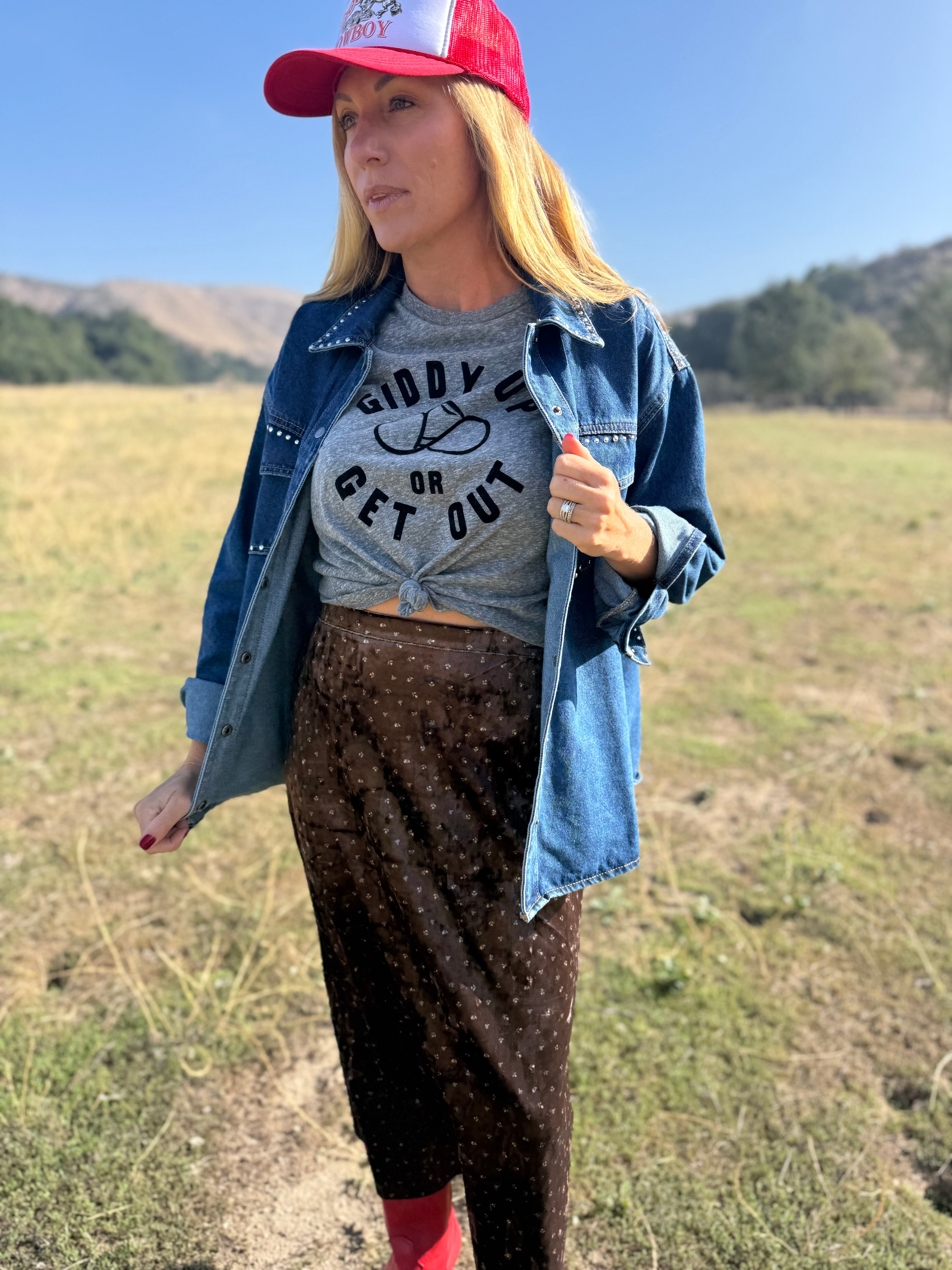 Ditsy Florals Midi Skirt