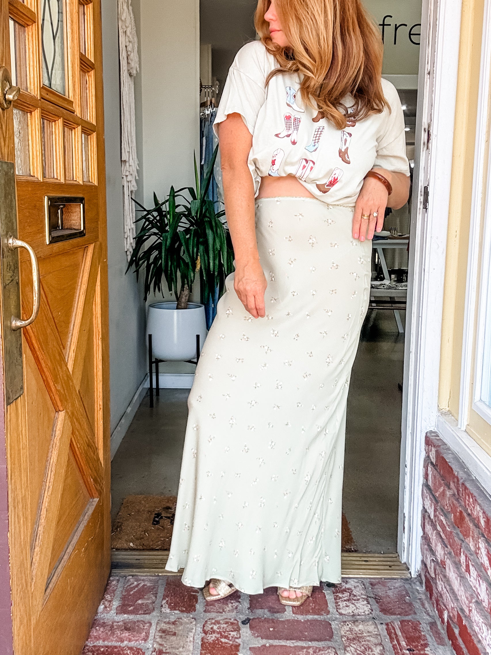 It Takes Time Floral Midi Skirt