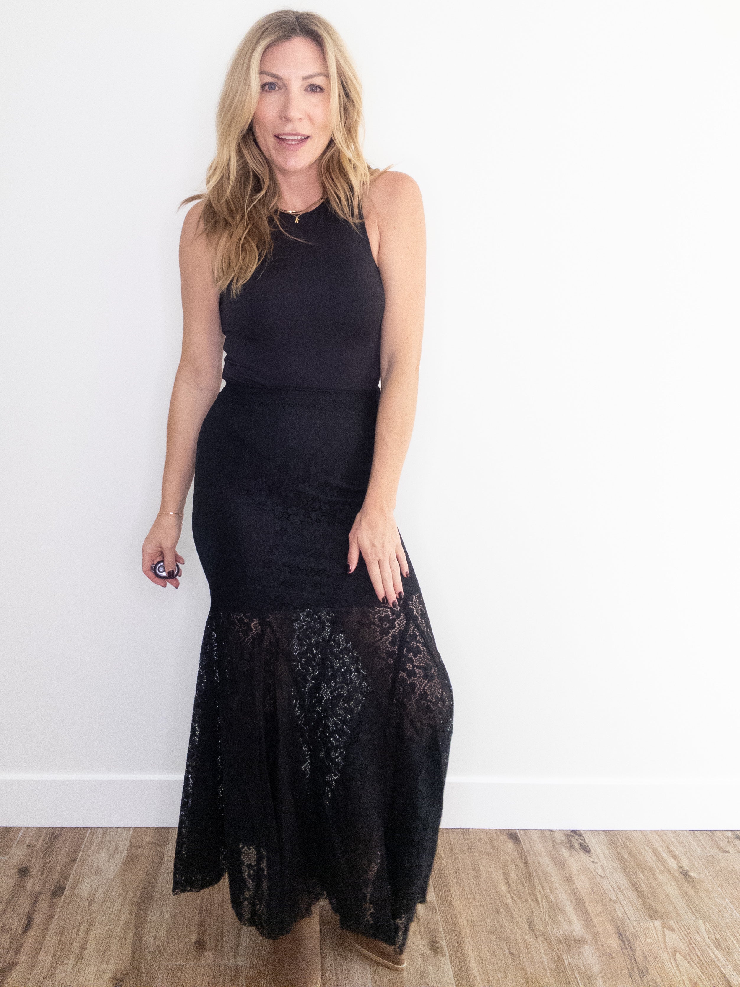 Noir Lace Maxi Skirt