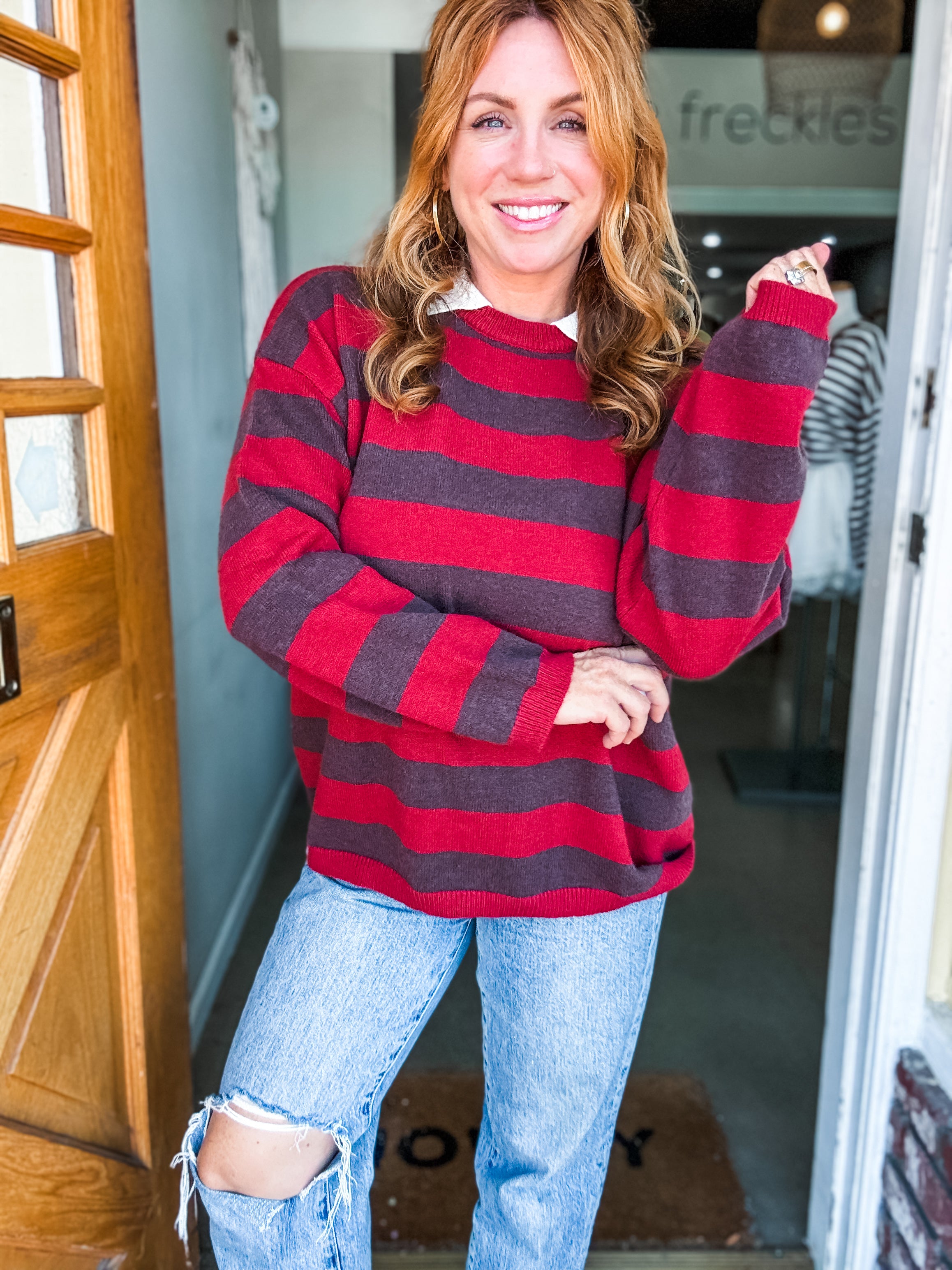 Claudia Contrast Collar Sweater