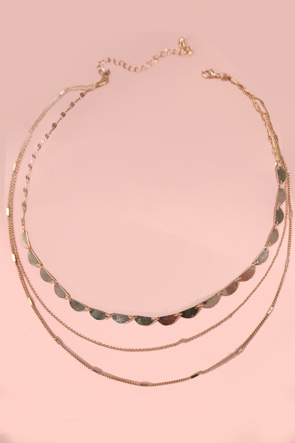 Rib Chain Layered Necklace