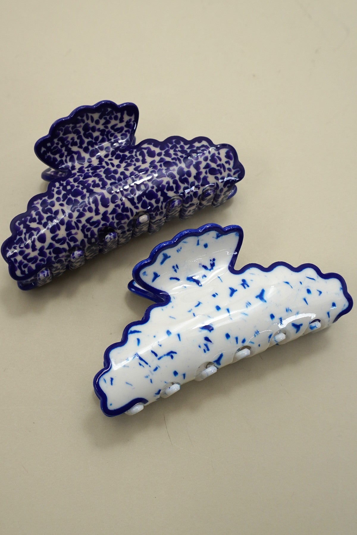 Porcelain Half Moon Claw Clip