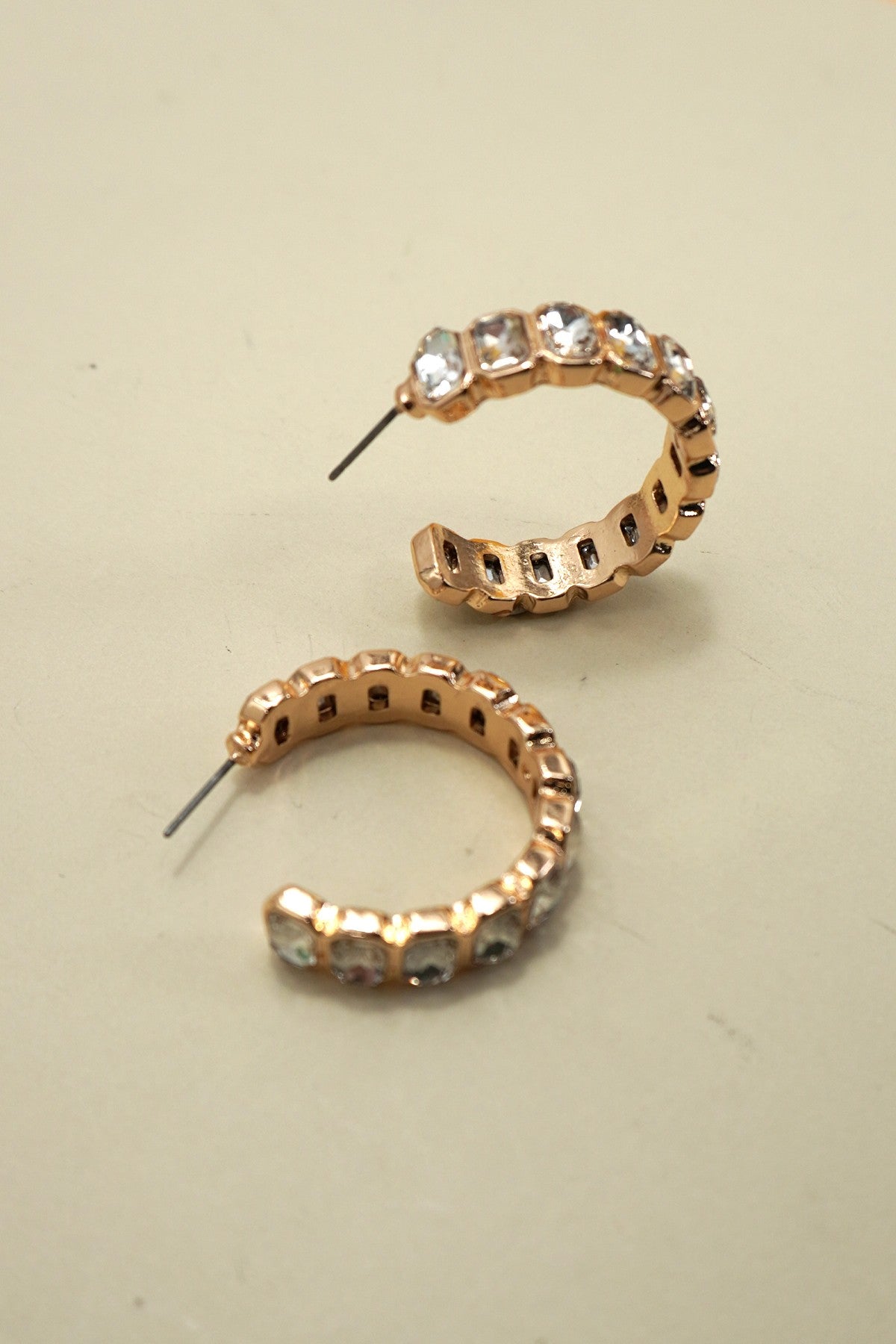 Rhinestone Baguette Hoop