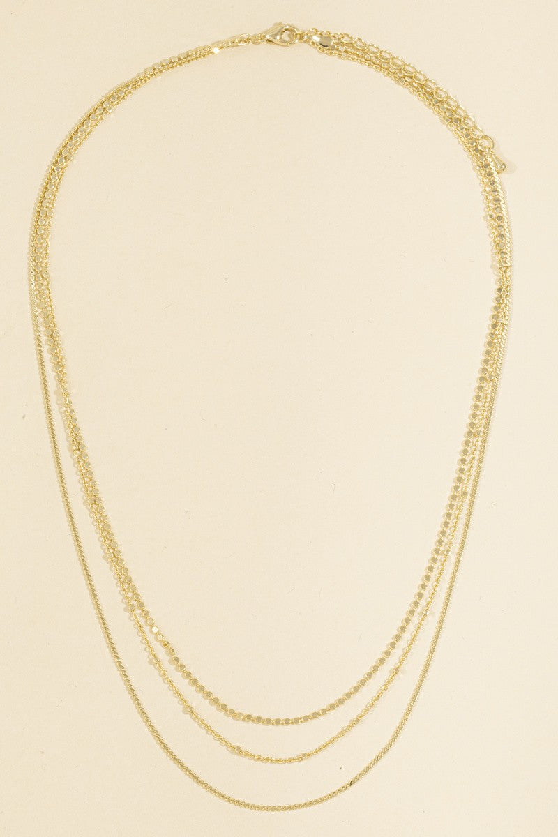 Dainty Triple Layer Chain Necklace