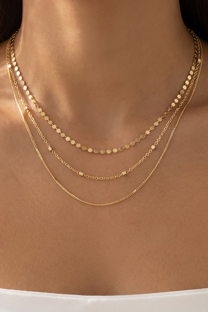 Dainty Triple Layer Chain Necklace