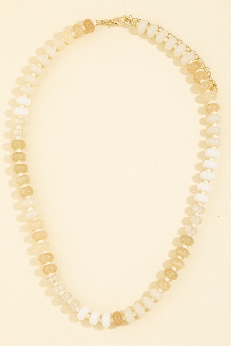 Semi Precious Stone Rondelle Bead Necklace