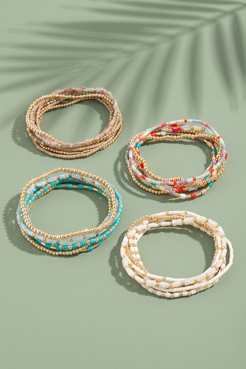 Beaded Heishi Stretch Bracelet Stack