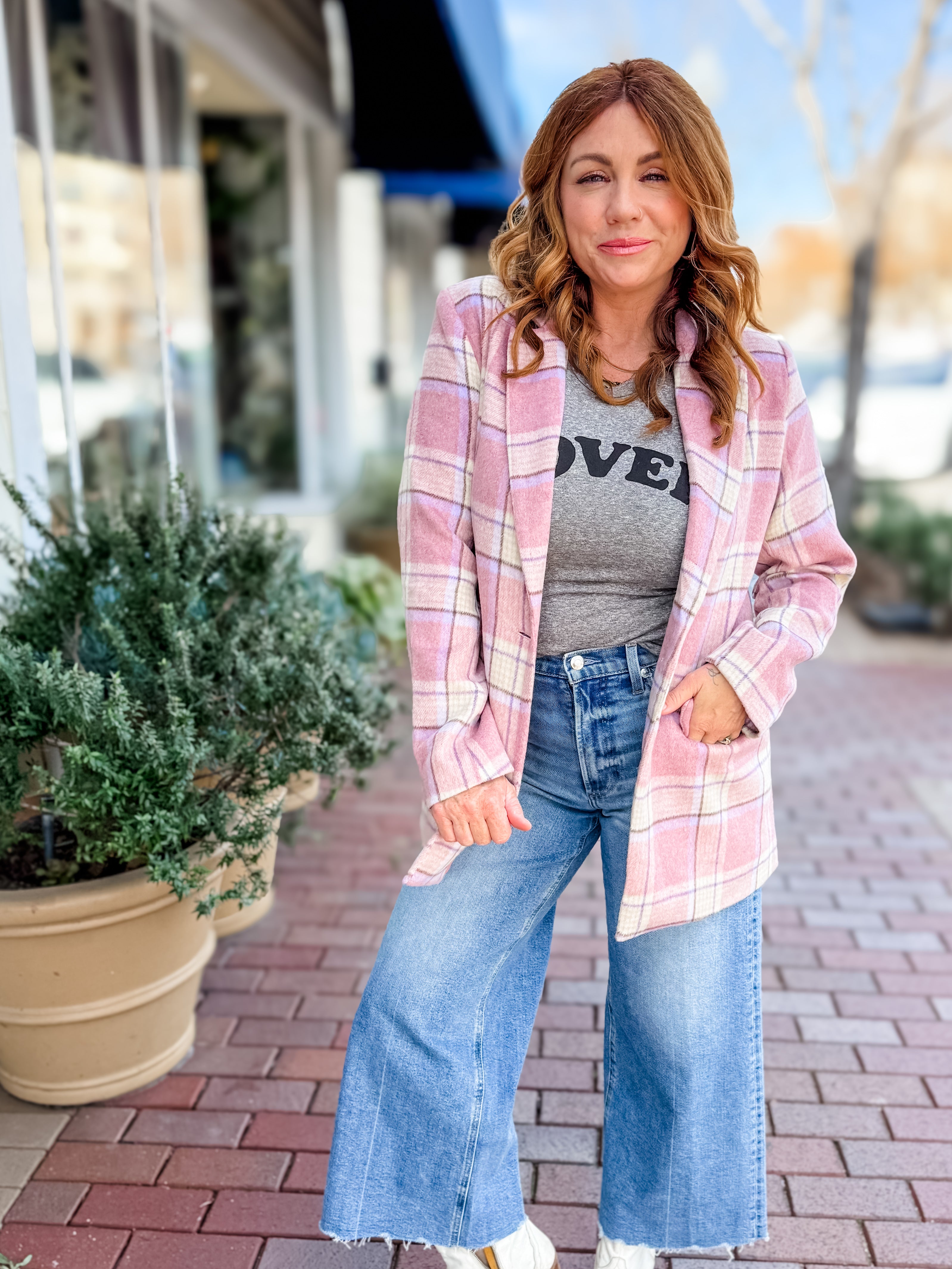 First Blush Plaid Blazer