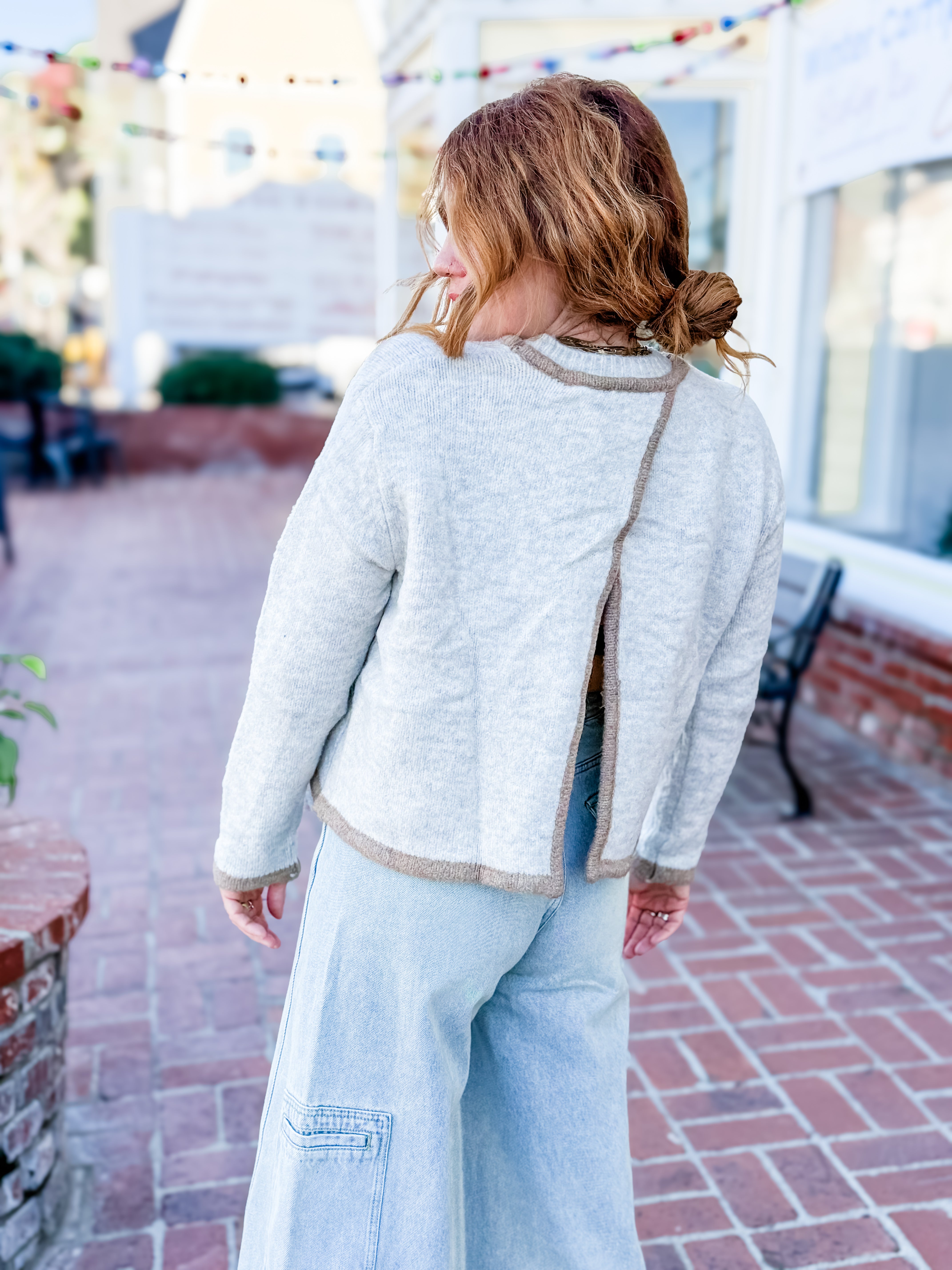 Soft Boundaries Open Back Sweater