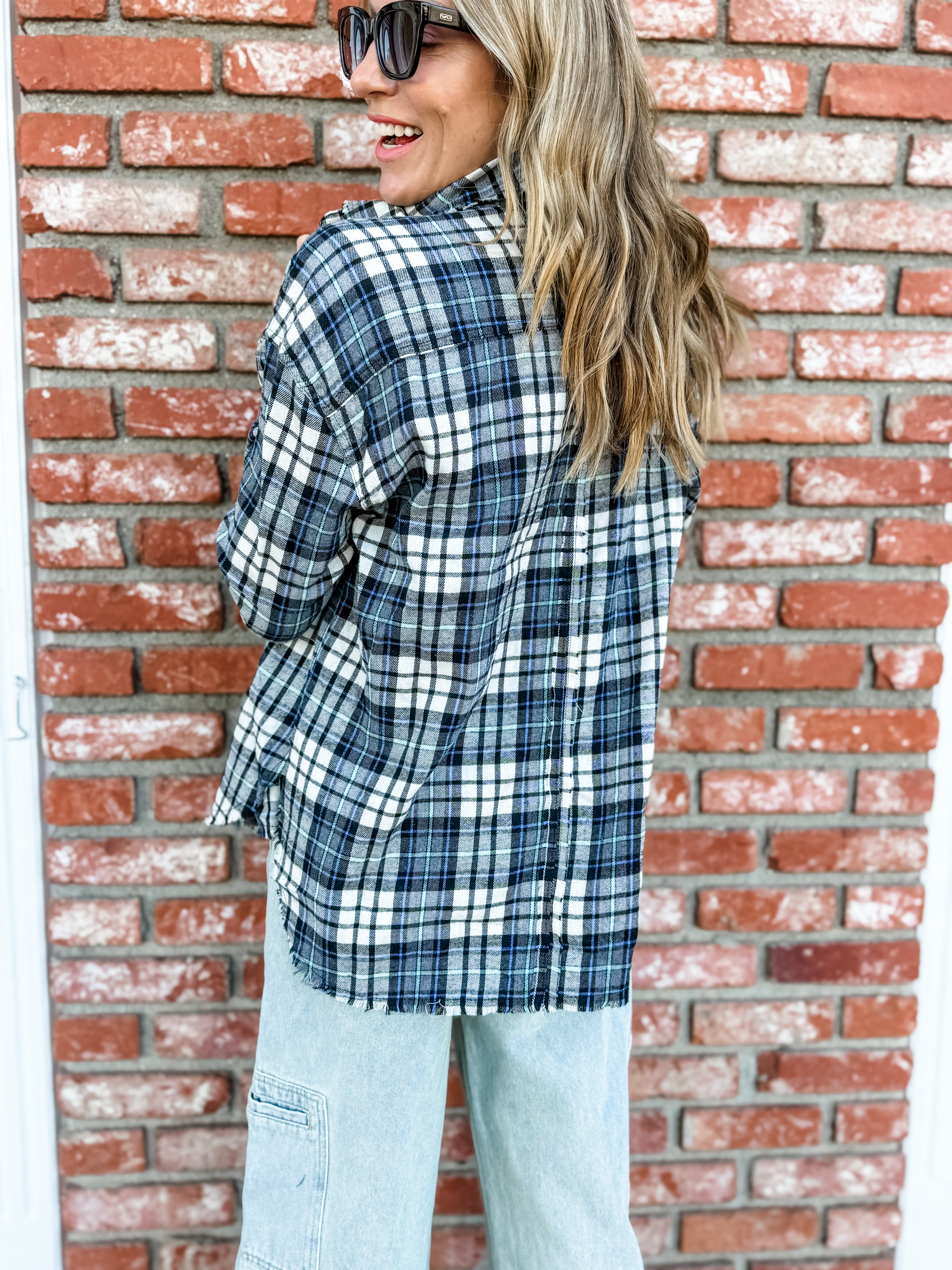 Misty Pines Plaid Button Down Shirt