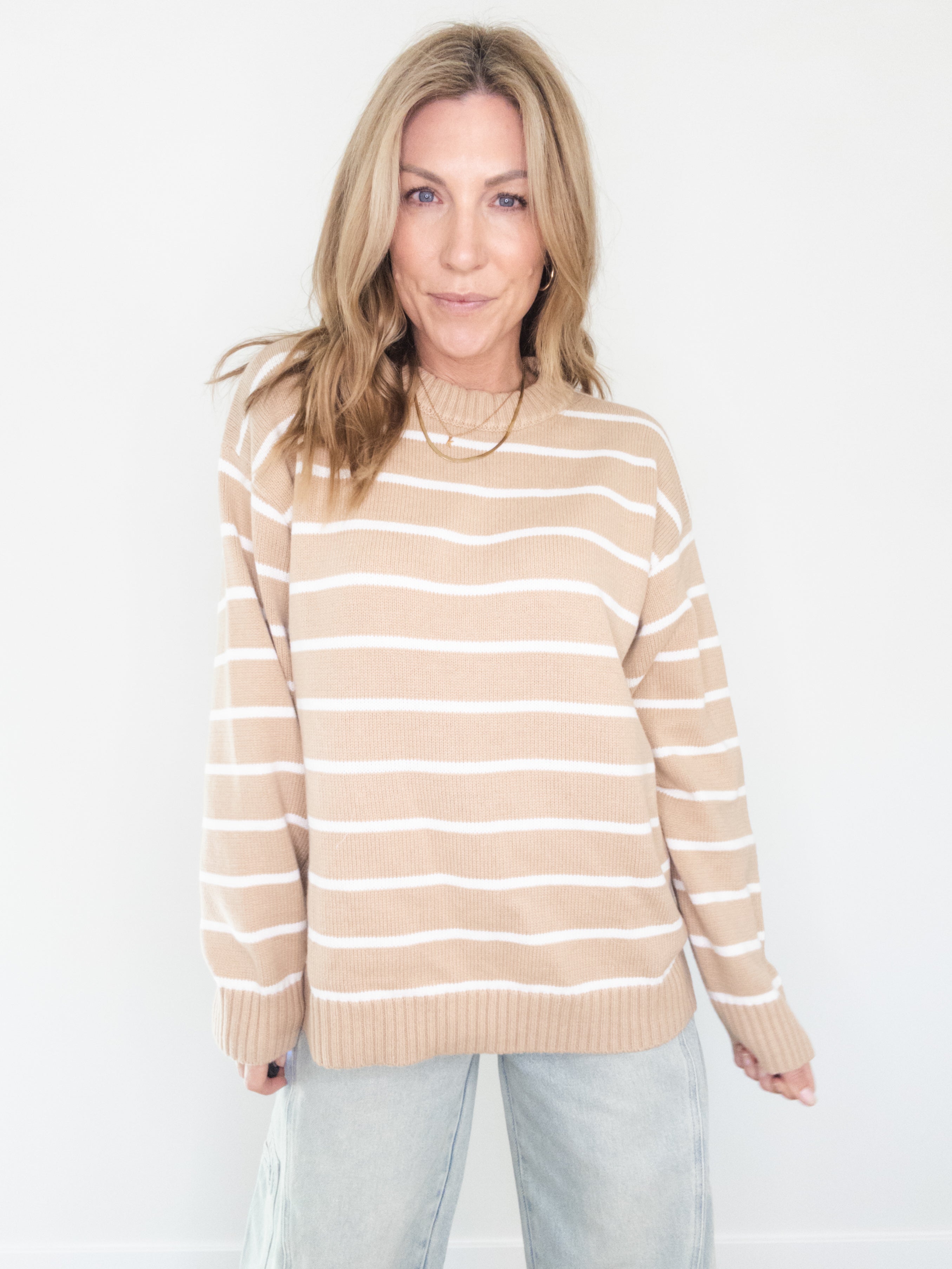 Cookie Butter Striped Sweater