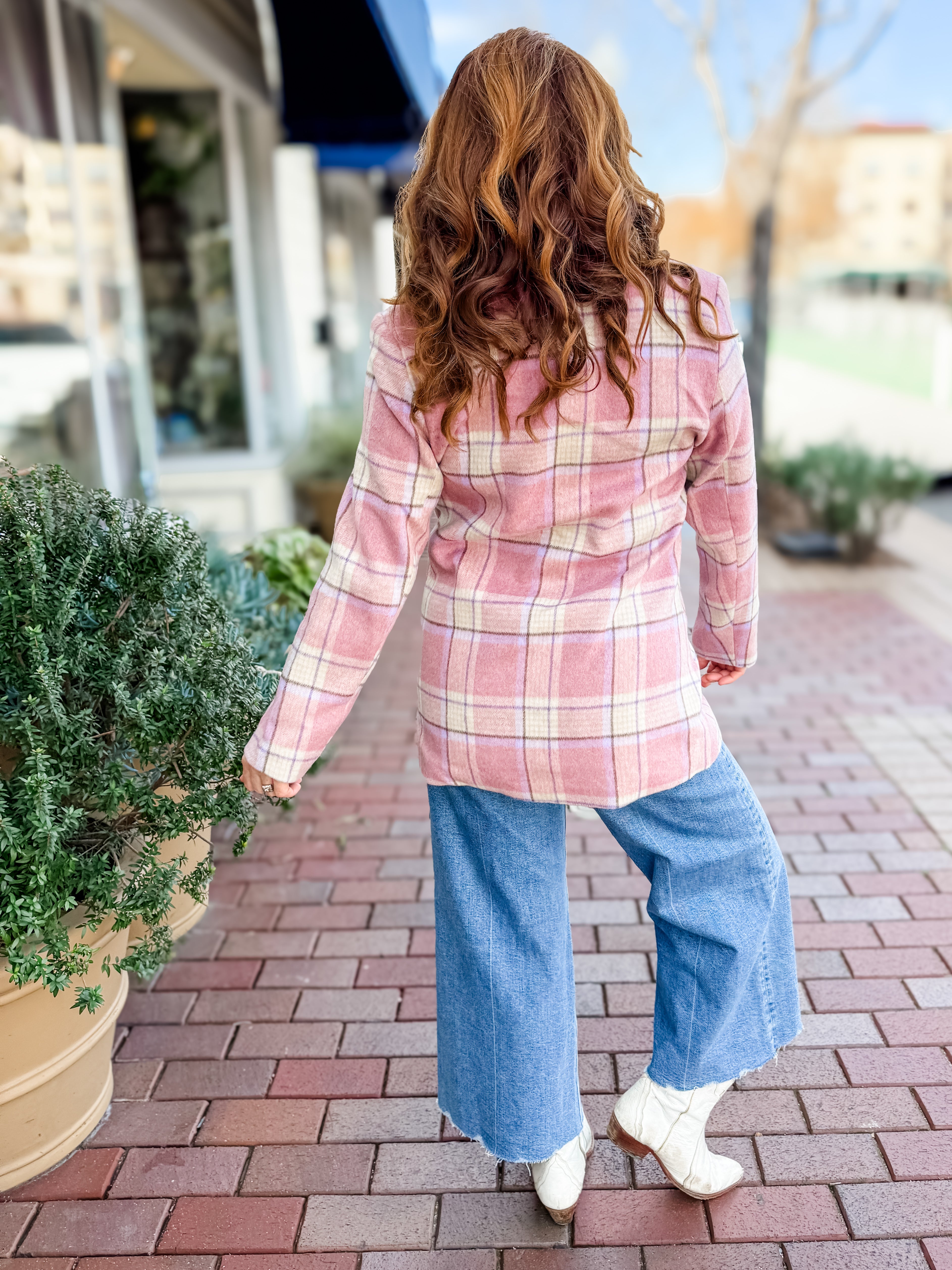 First Blush Plaid Blazer