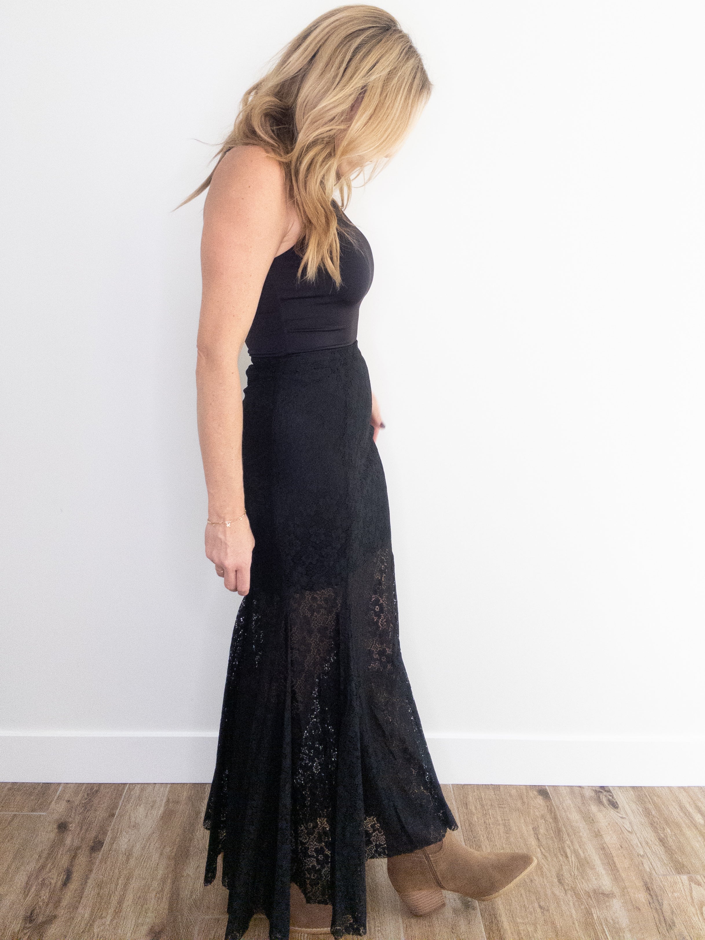 Noir Lace Maxi Skirt