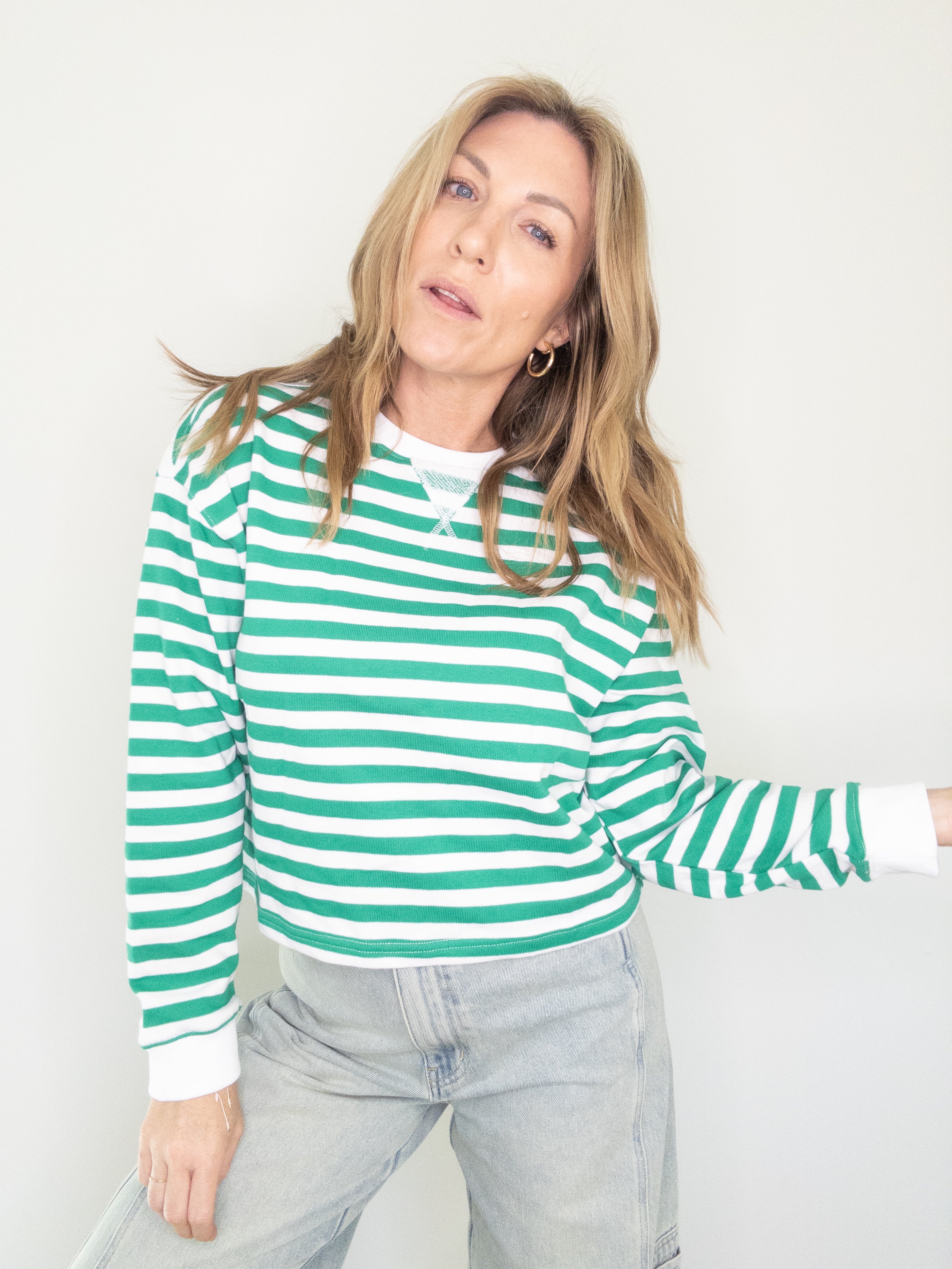 Winter Green Striped Shirt