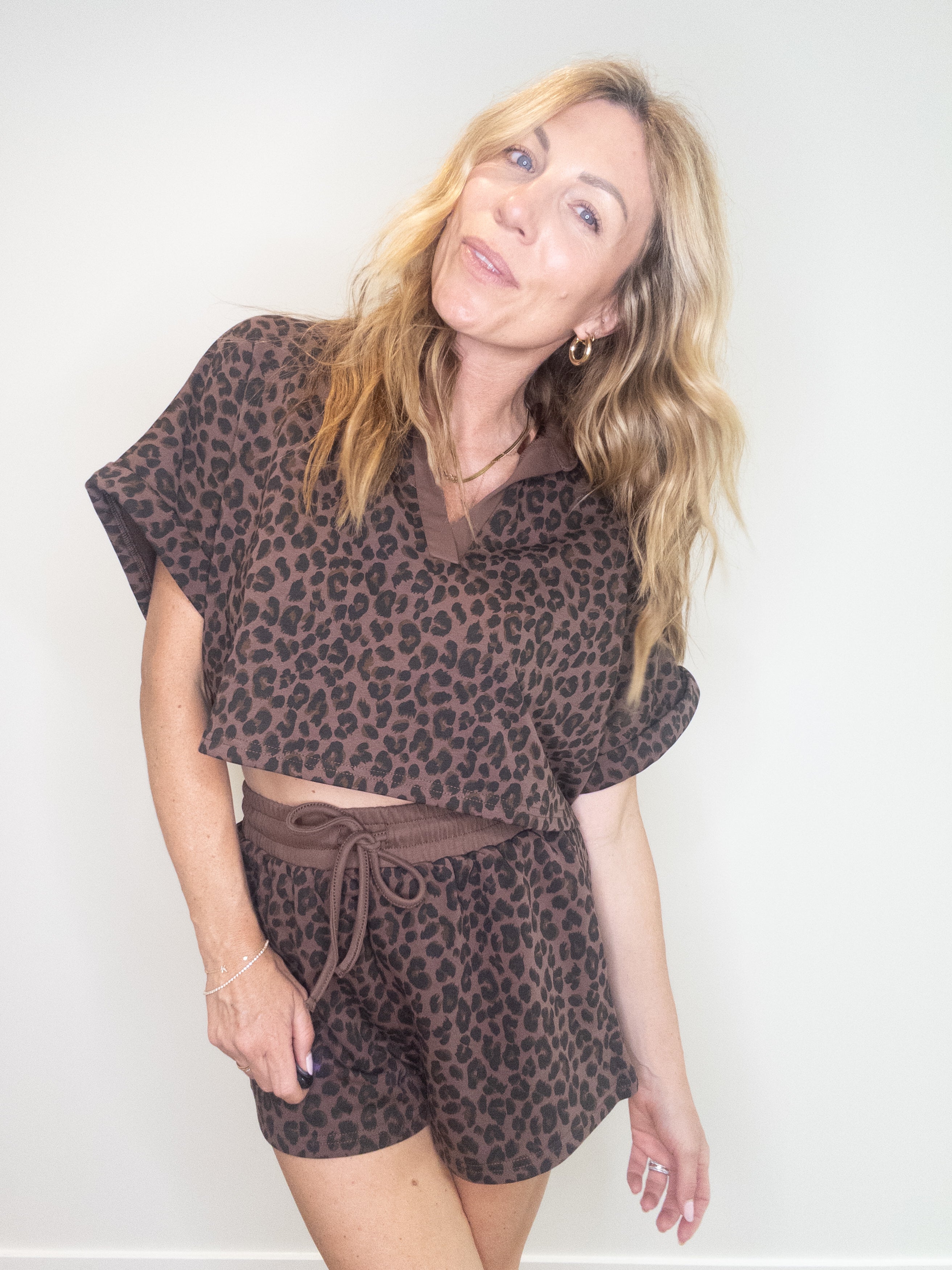 The Charlie Leopard Top and Shorts Set