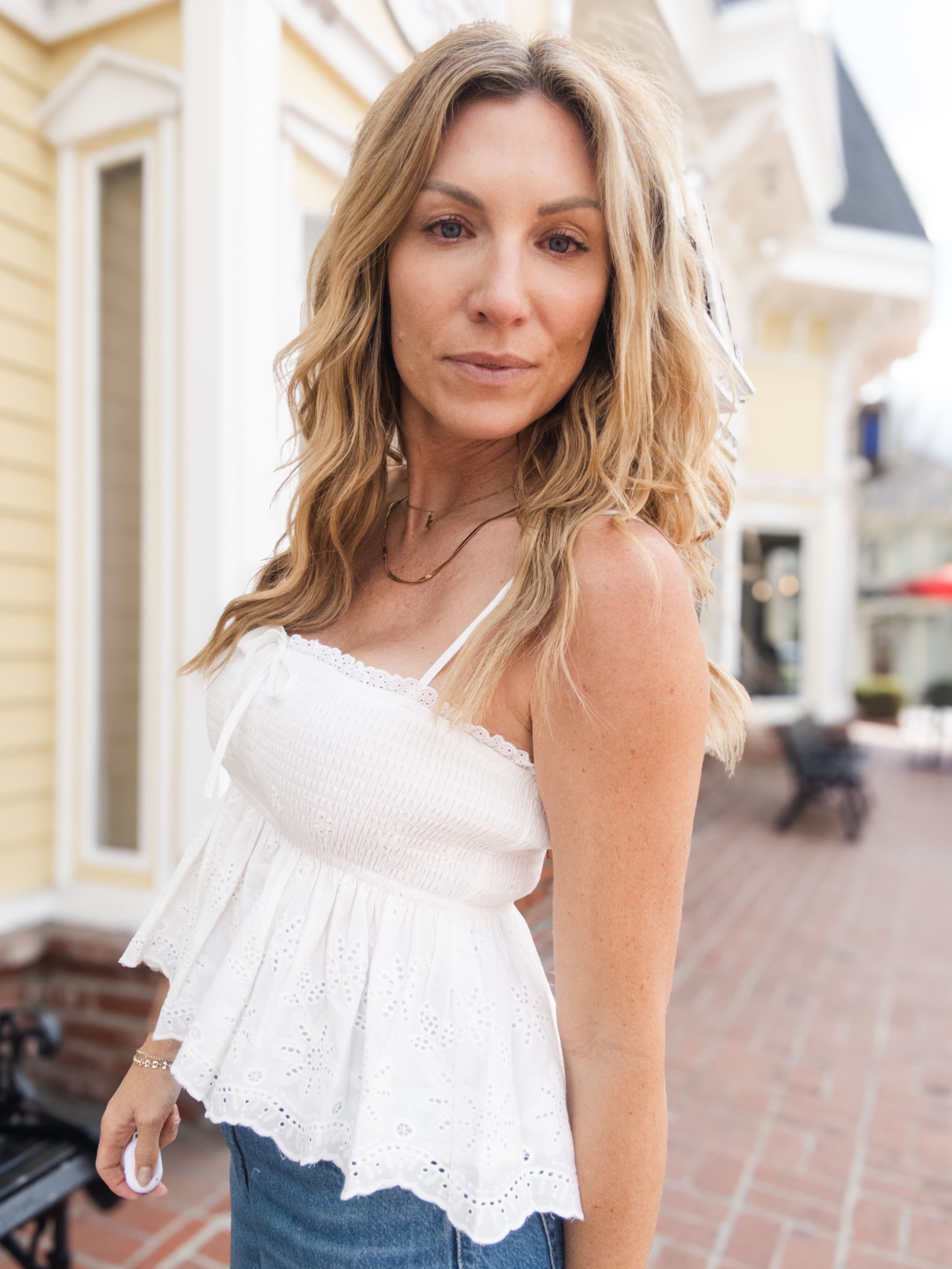 Tea Party Eyelet Top