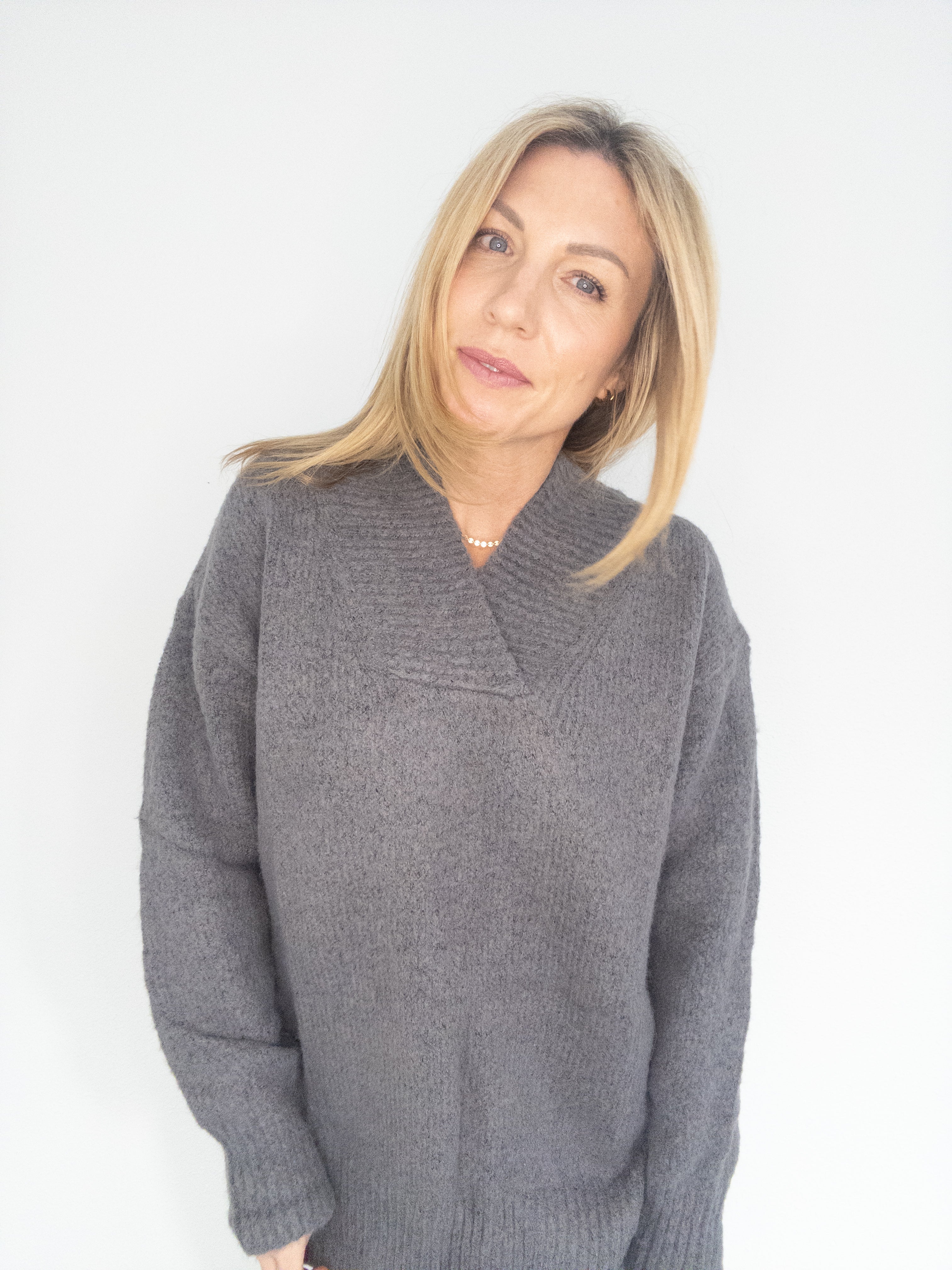 Chloe V Neck Slouchy Sweater