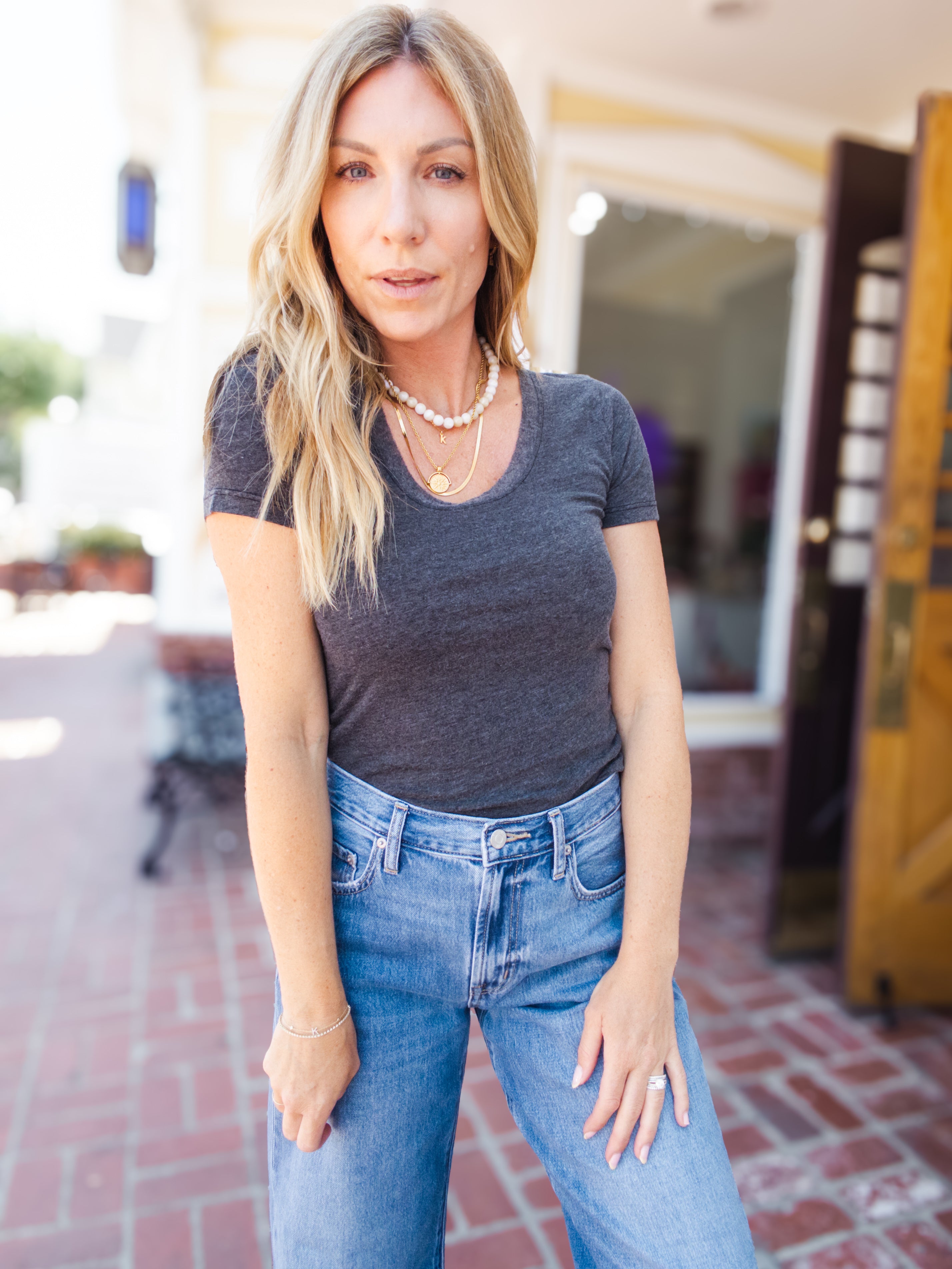 Project Social T Ronny Mesh Trim Scoop Neck