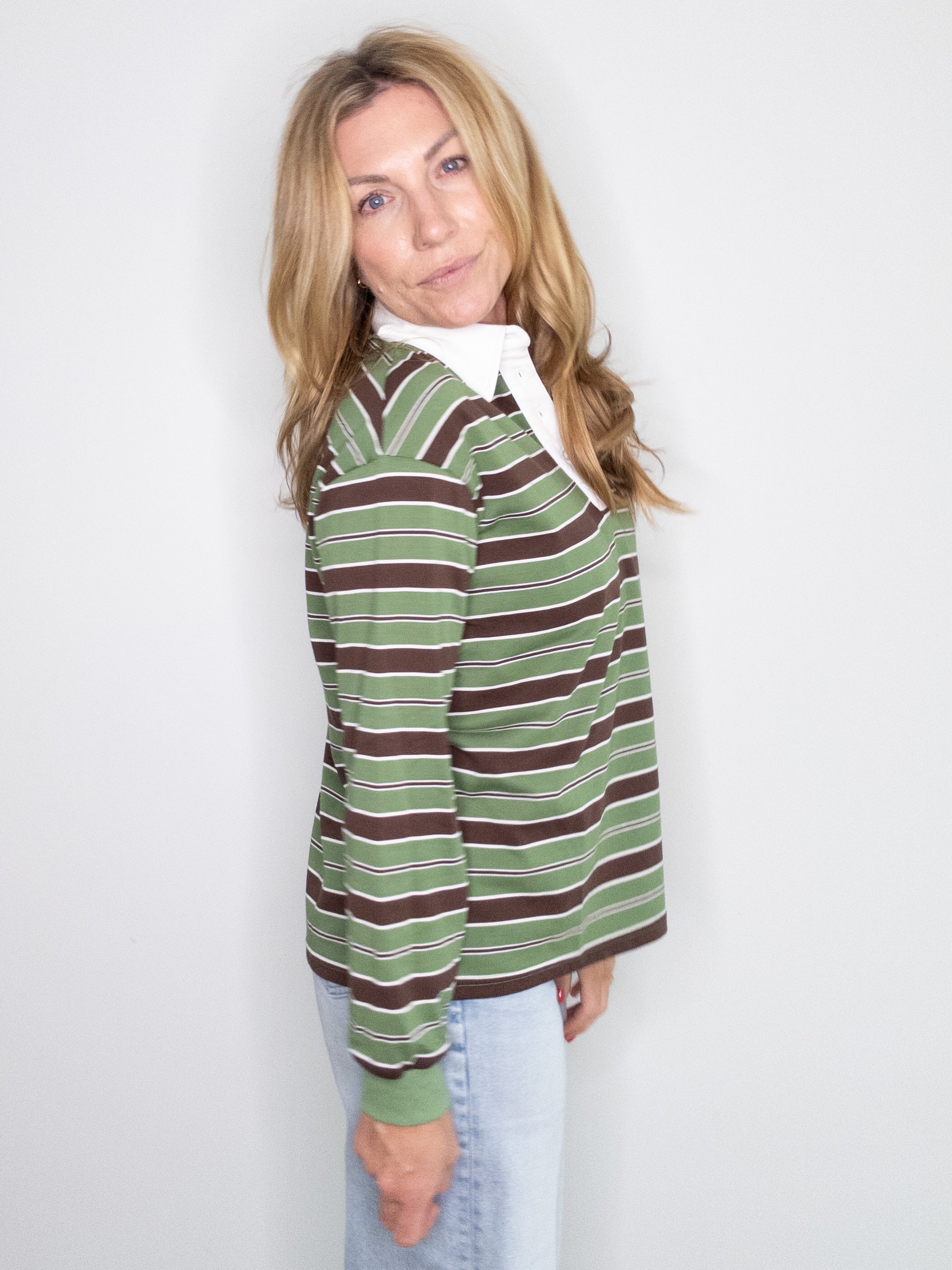 Mint Chocolate Stripe Polo