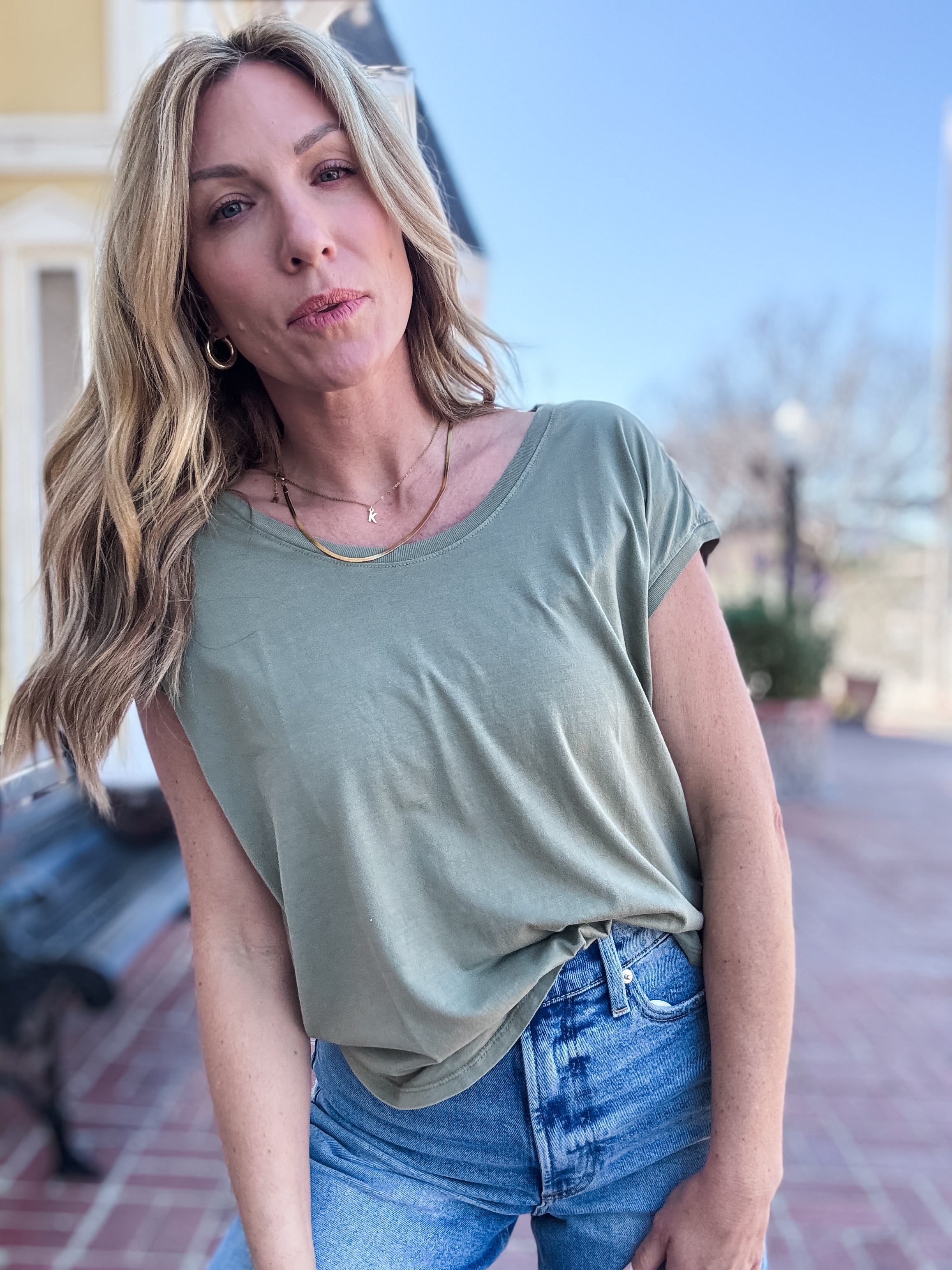 Project Social T Delphina Scoop Neck Tee