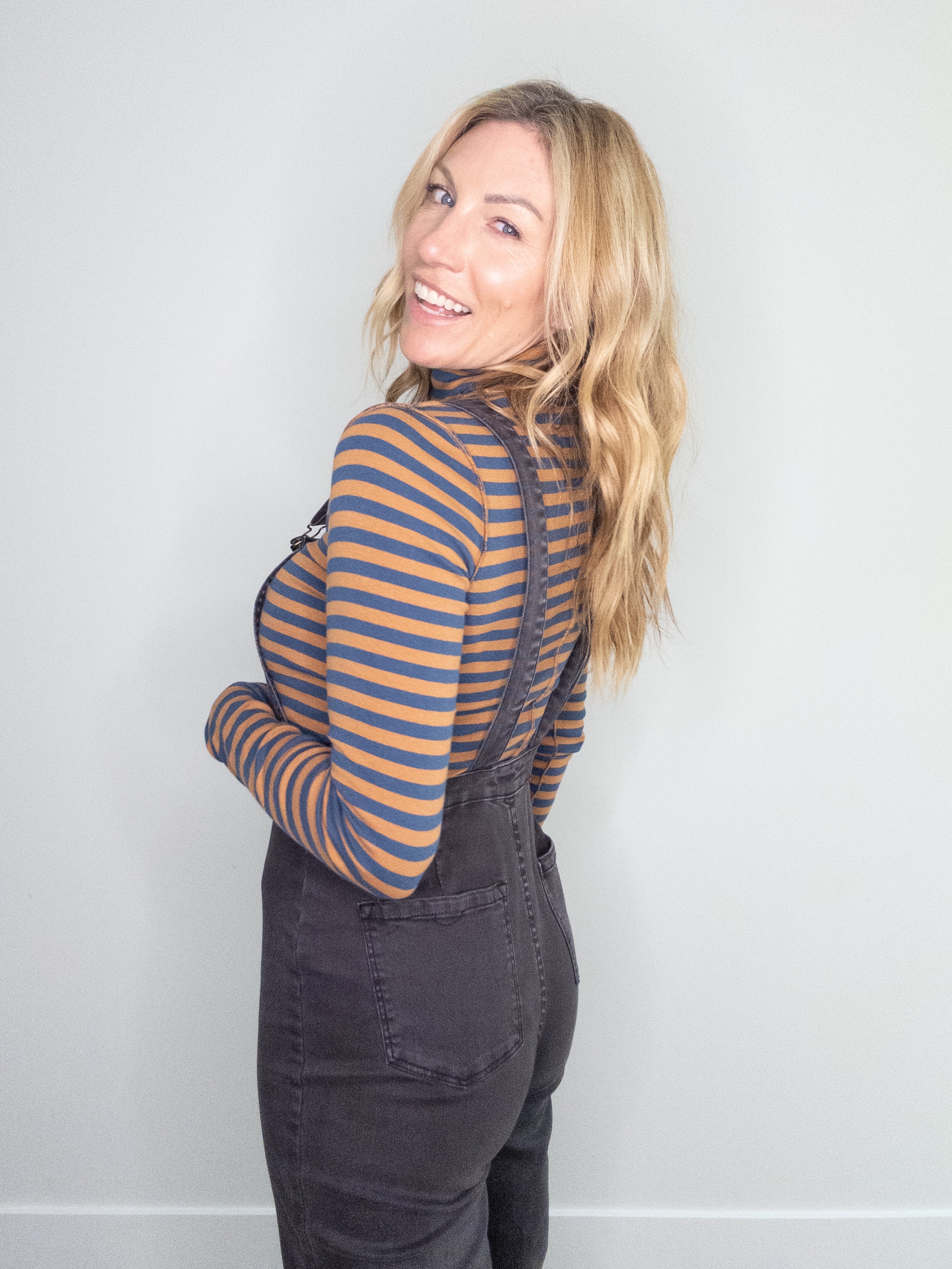 Parallel Lines Striped Turtleneck