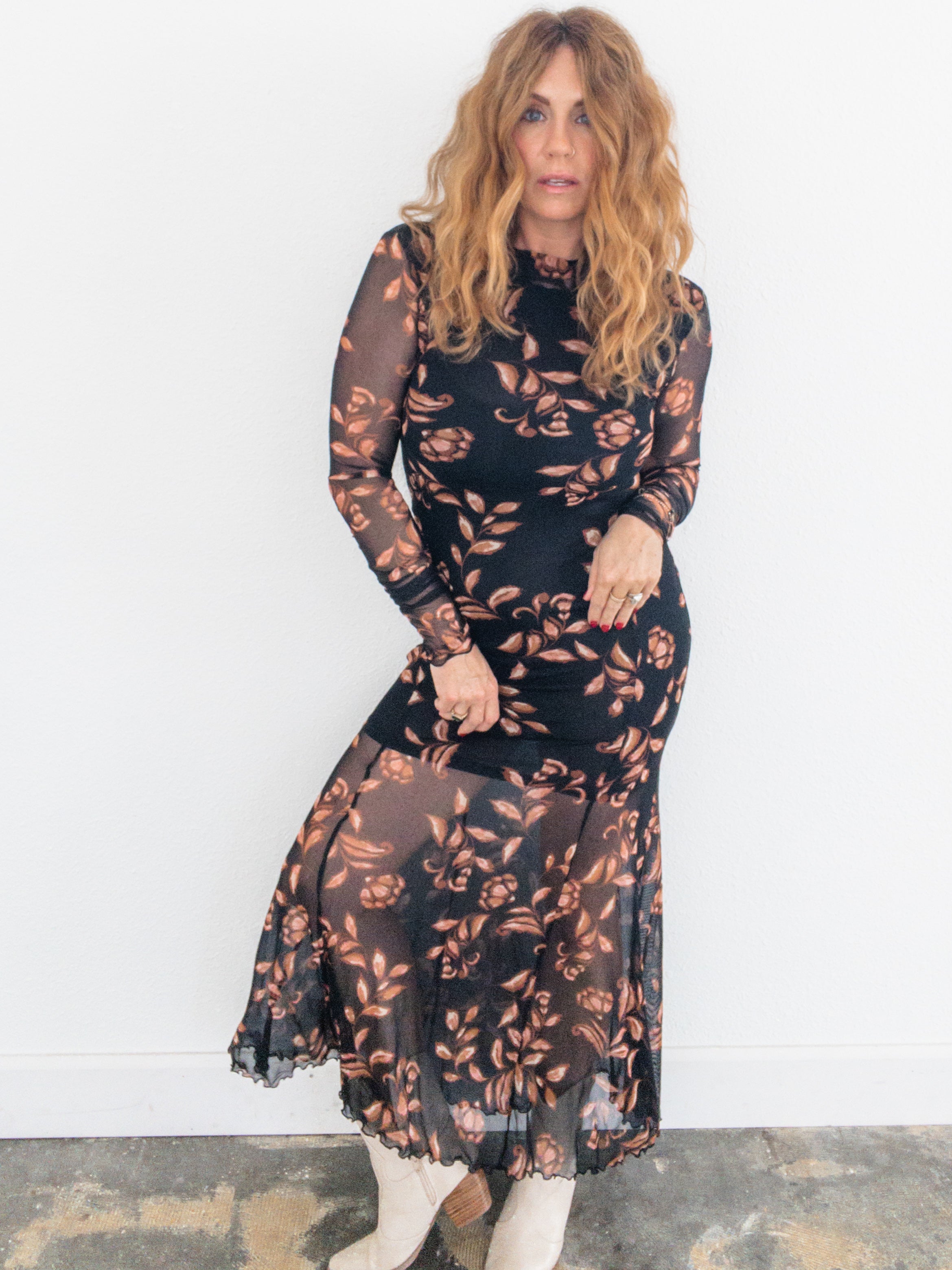 Falling Leaves Midi Dress