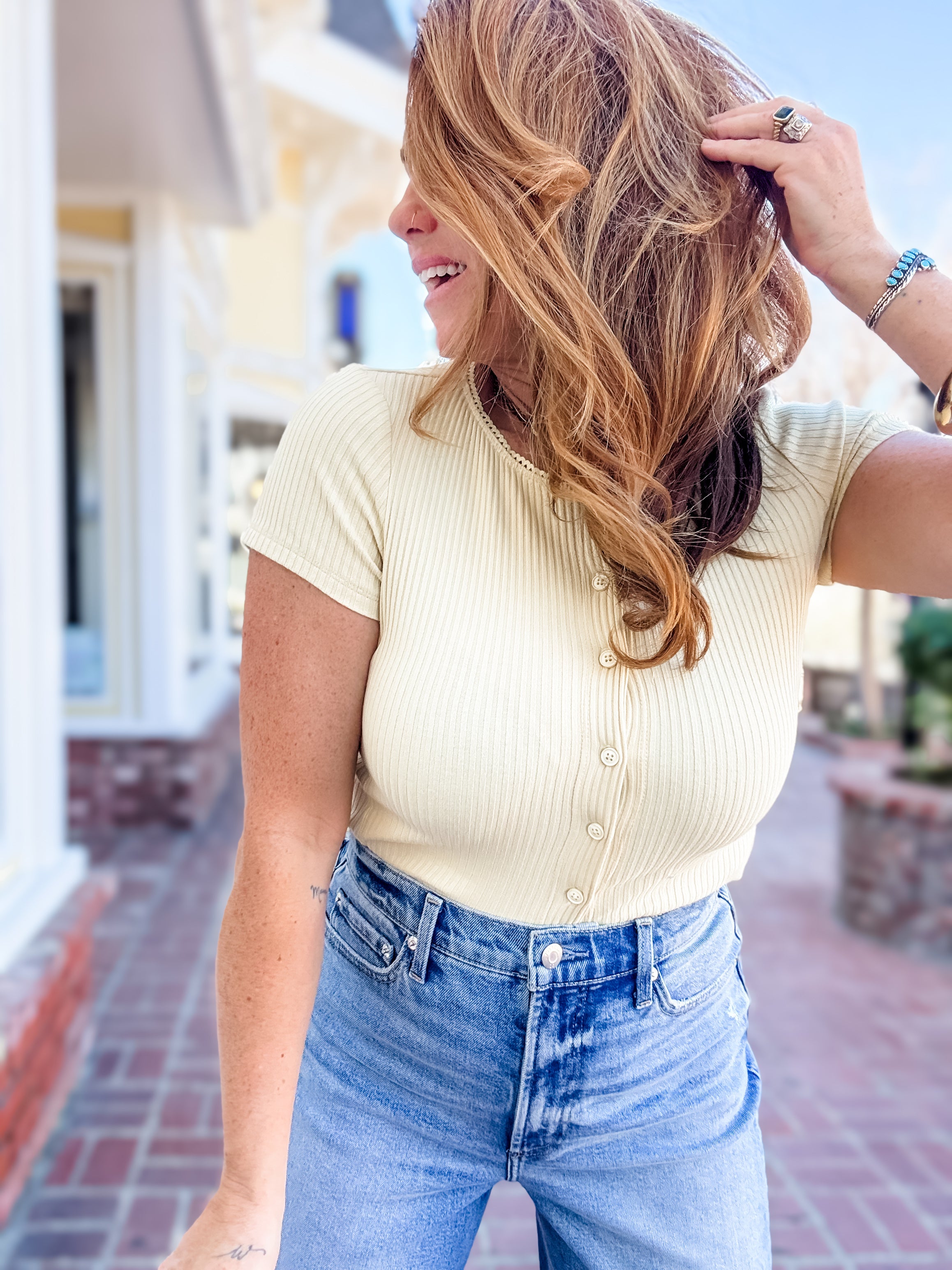 Sammie Button Front Top