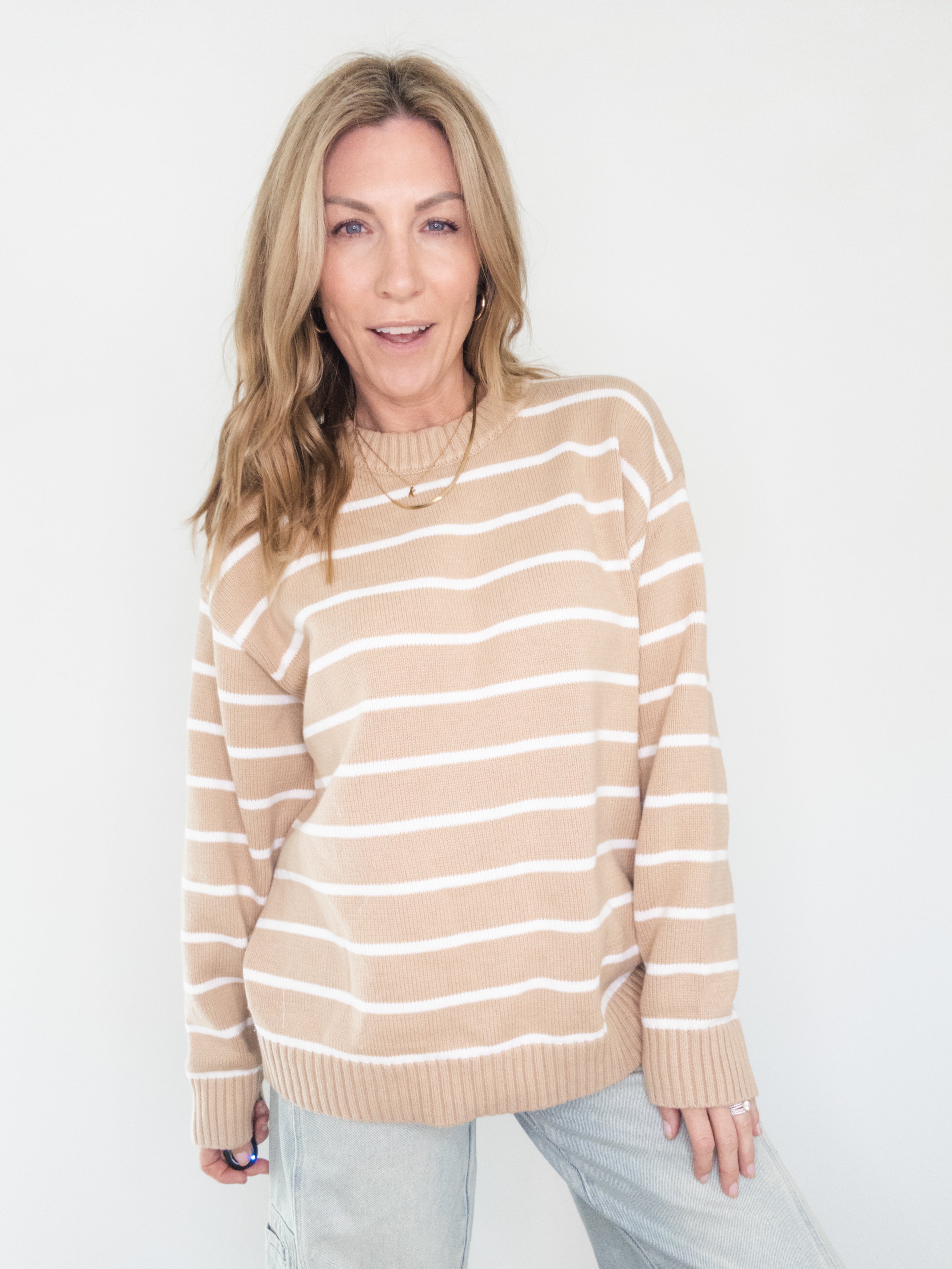 Cookie Butter Striped Sweater