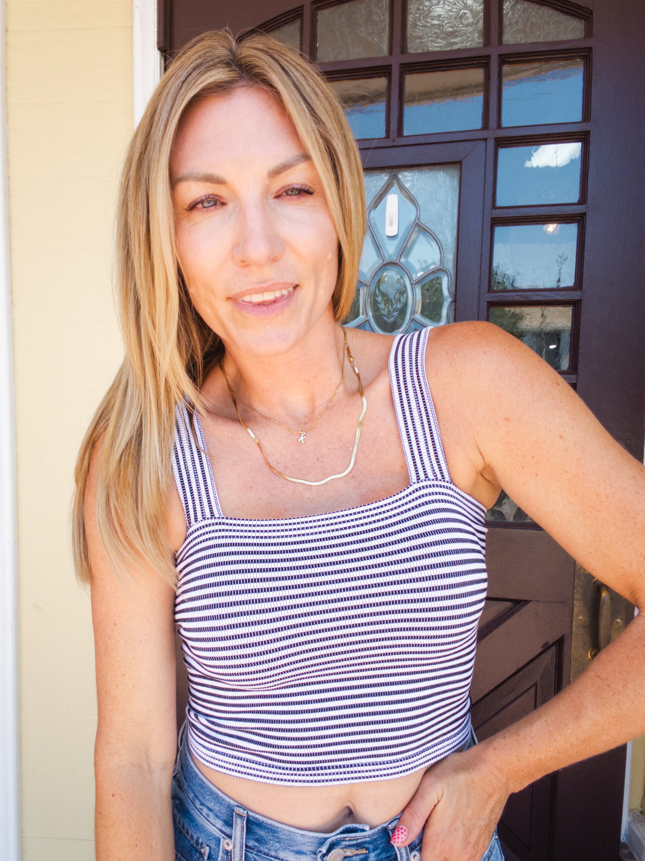 Modal Striped Square Top